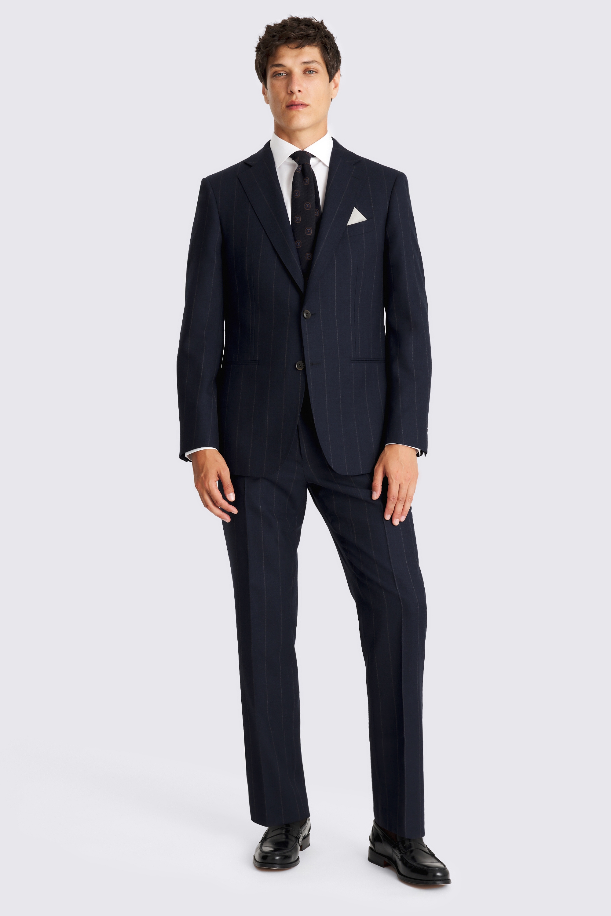 Custom Made navy stripe suit