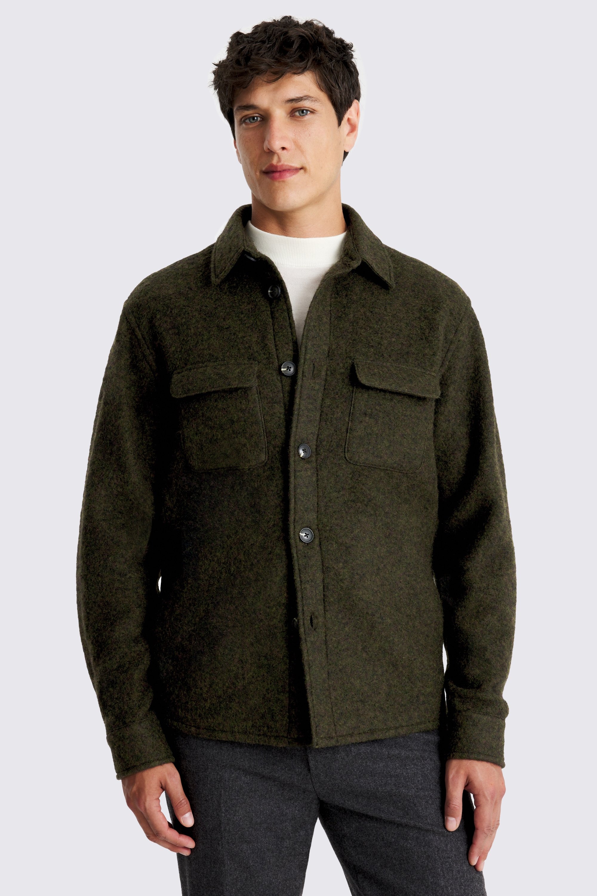Italian Green Knit Overshirt