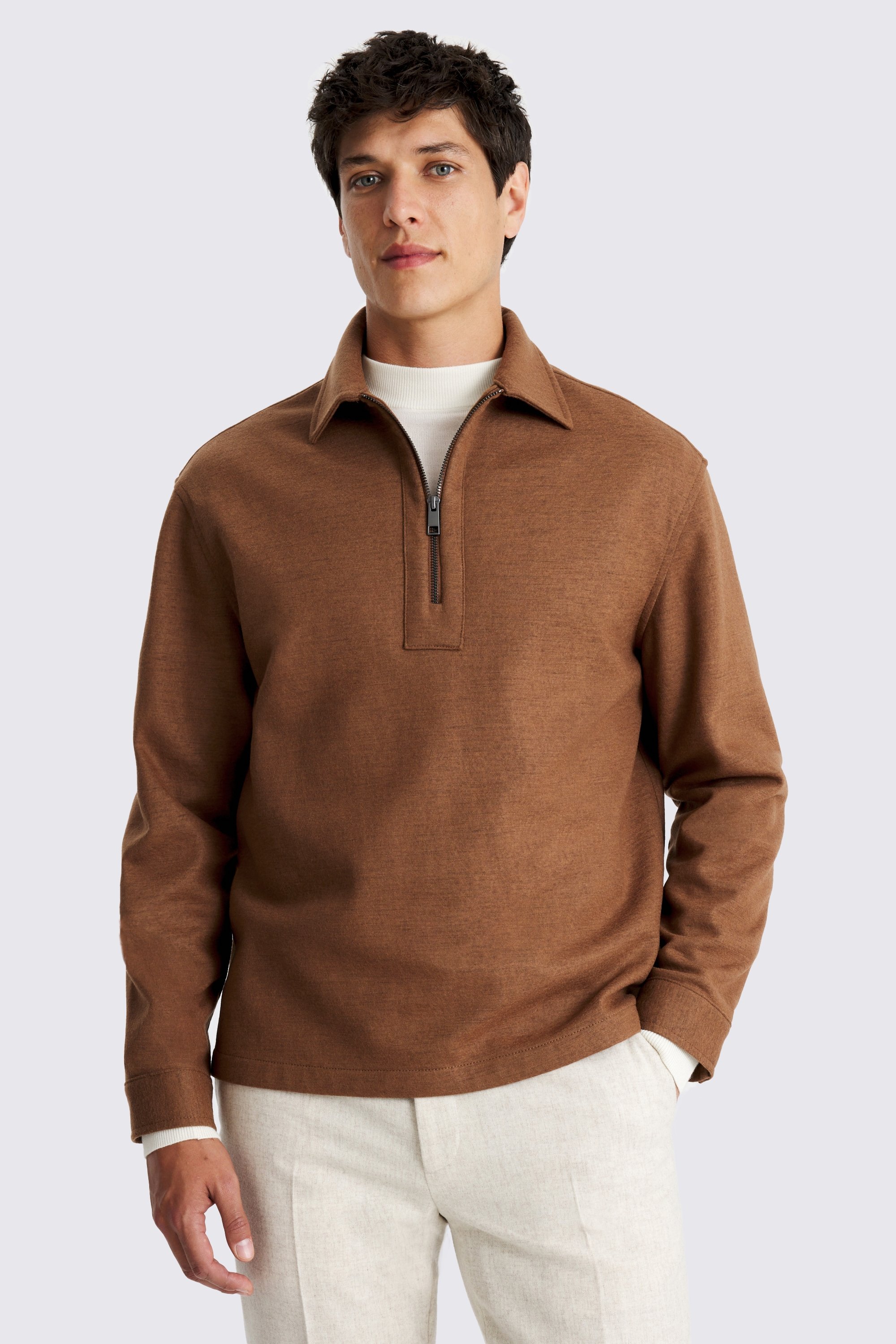 Rust Zip Popover Overshirt