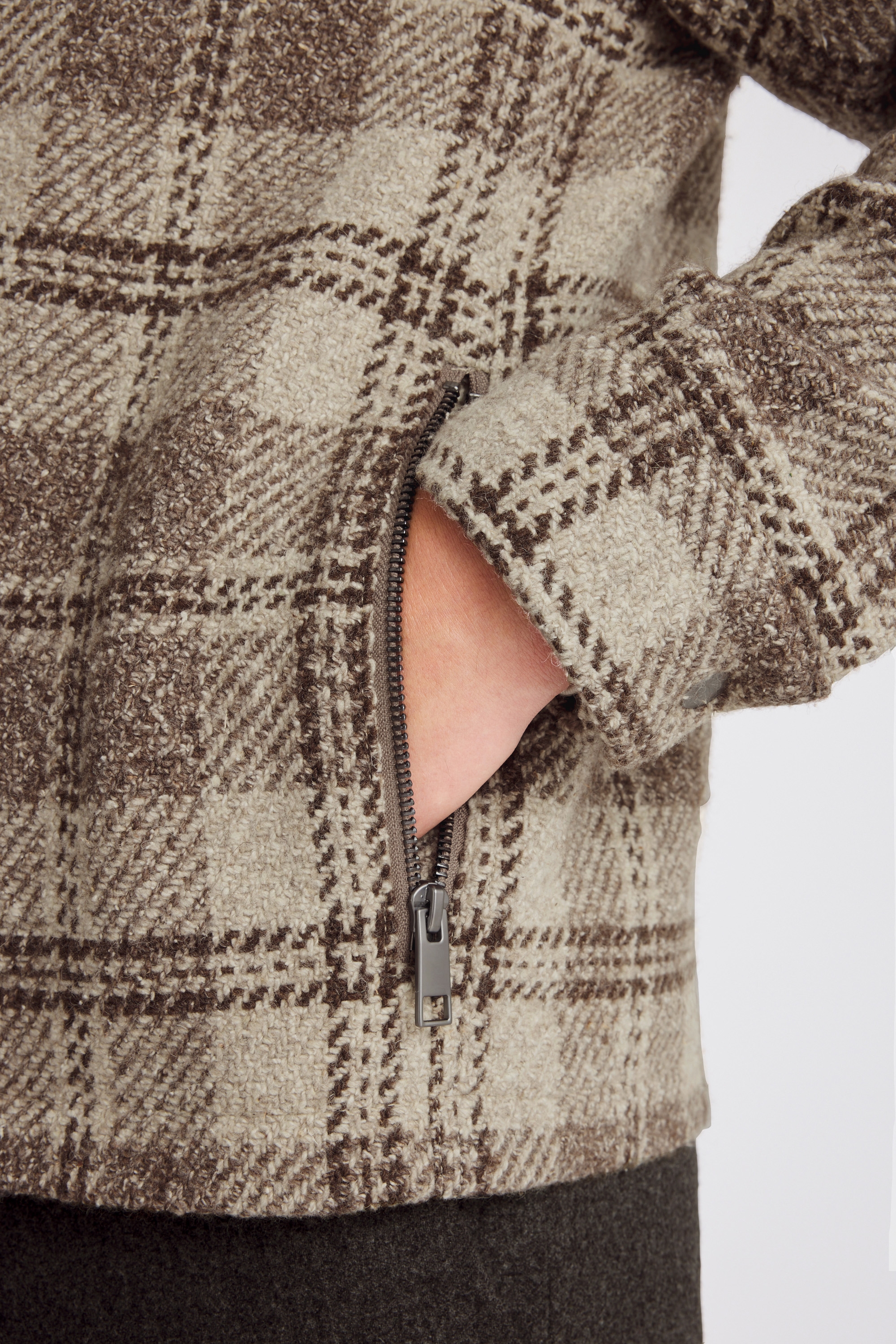 Italian Neutral Check Overshirt