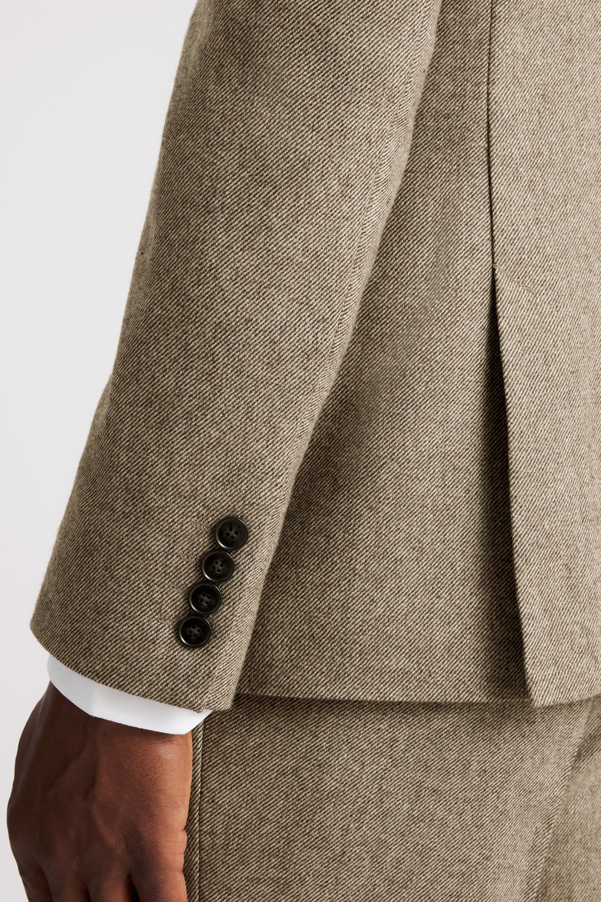 Custom Made brown twill tweed suit