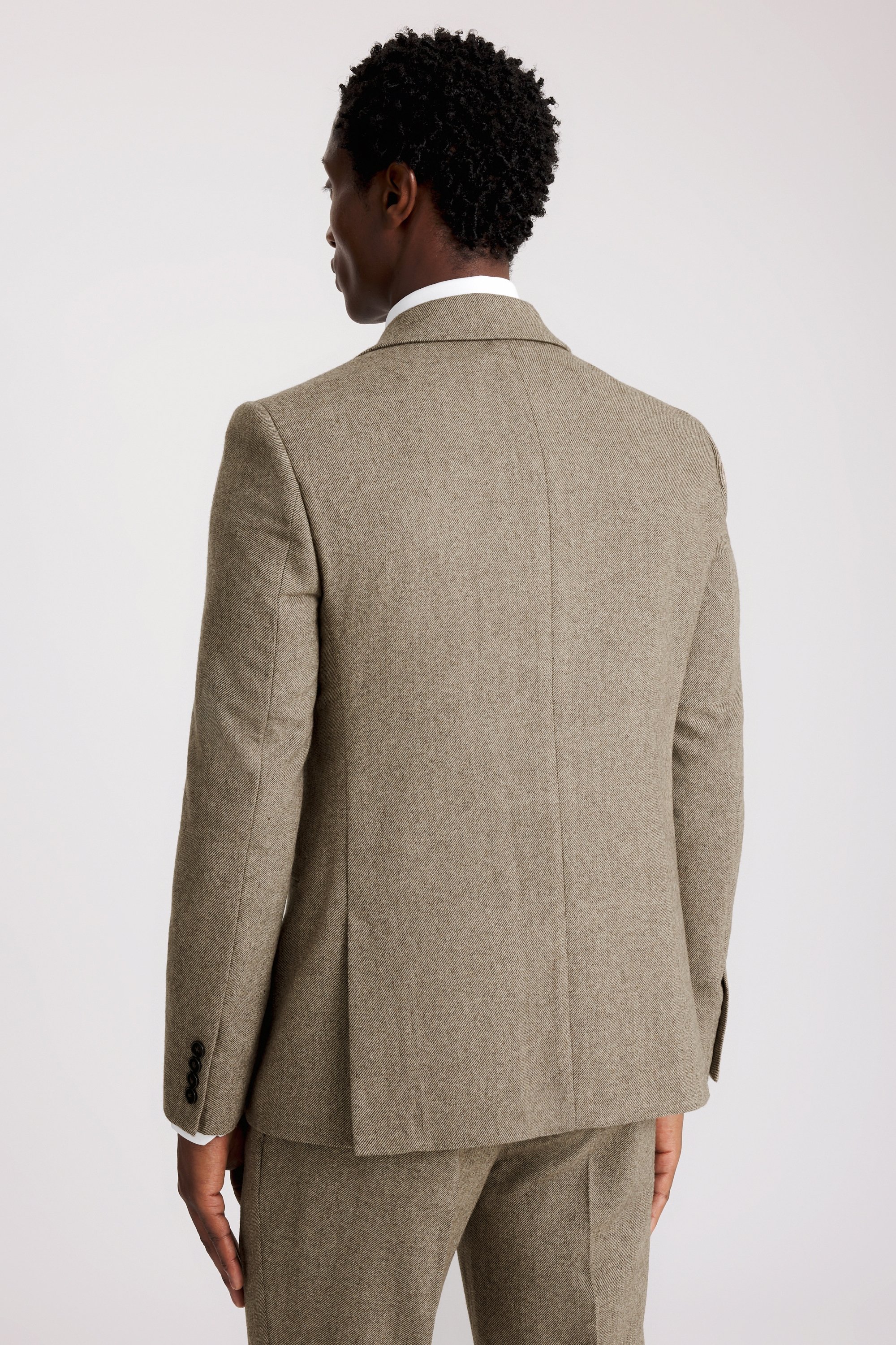 Custom Made brown twill tweed suit