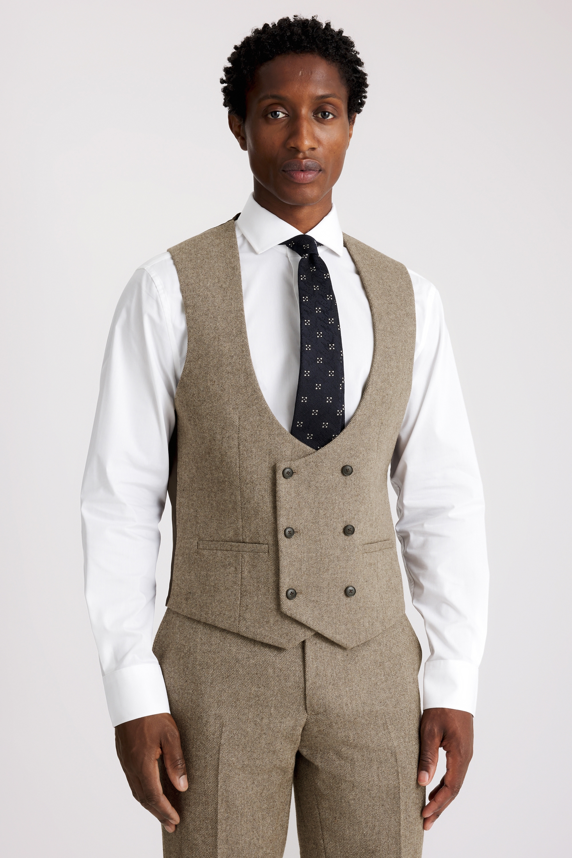 Custom Made brown twill tweed suit