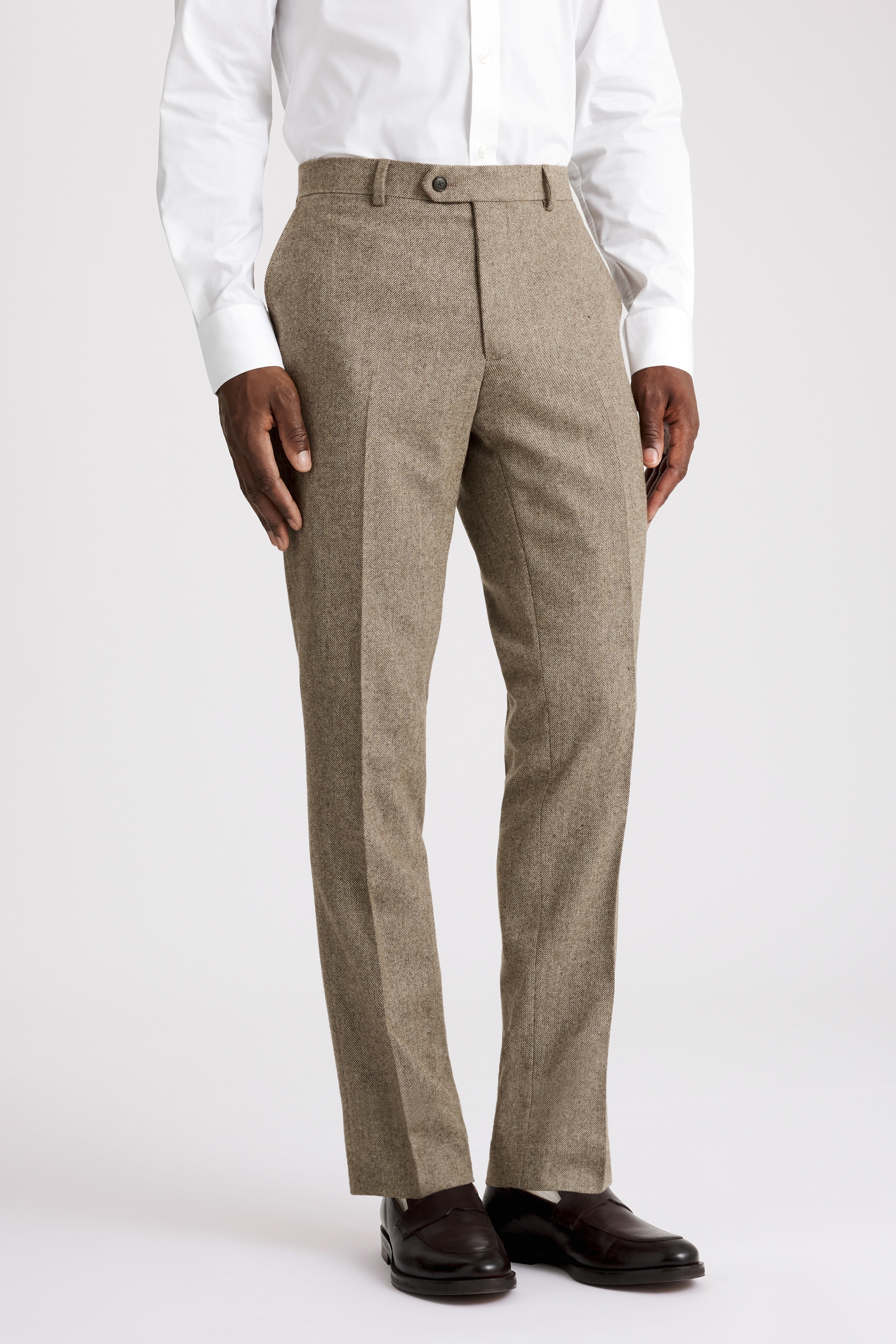 Custom Made brown twill tweed suit