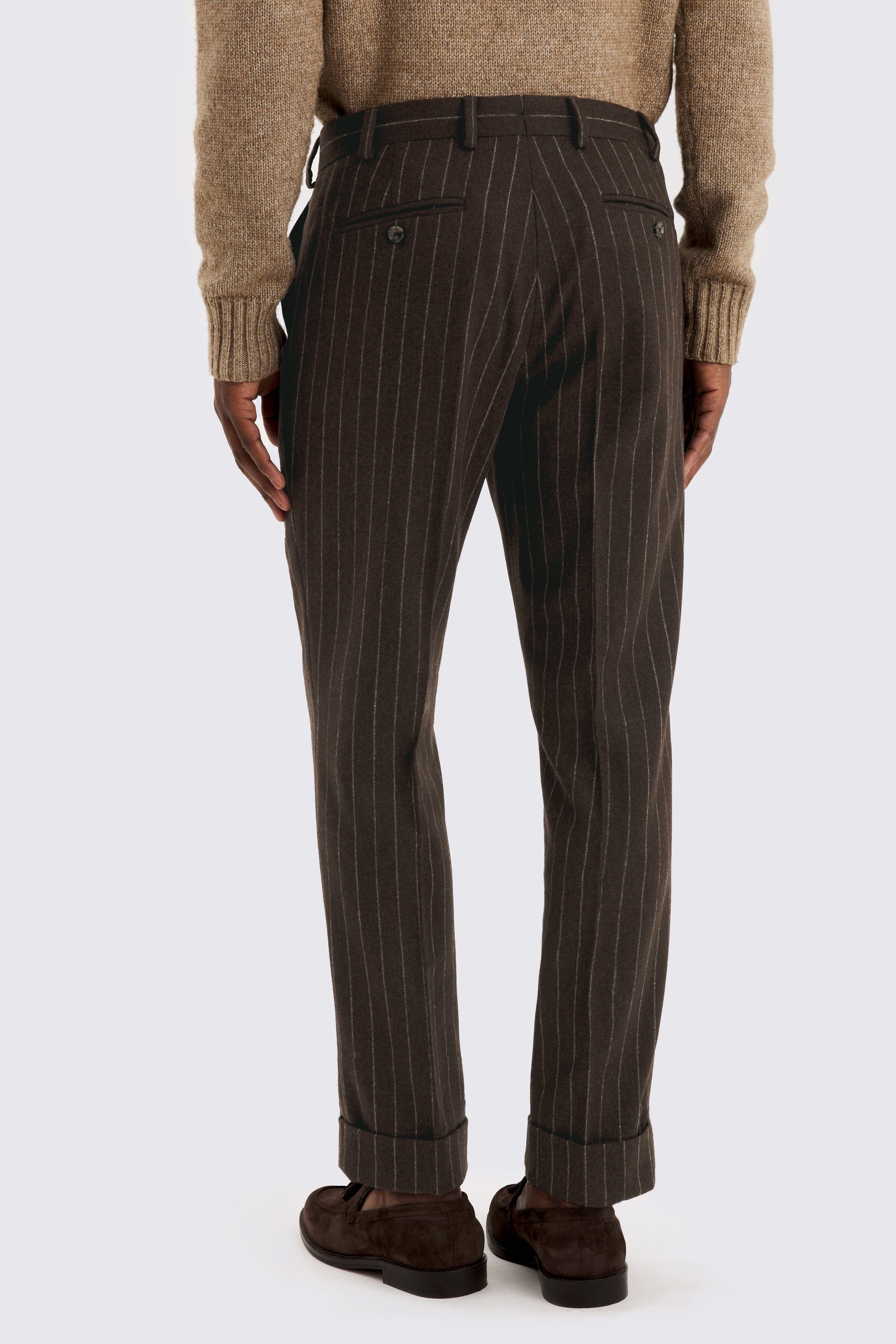 Brown Stripe Flannel Trousers