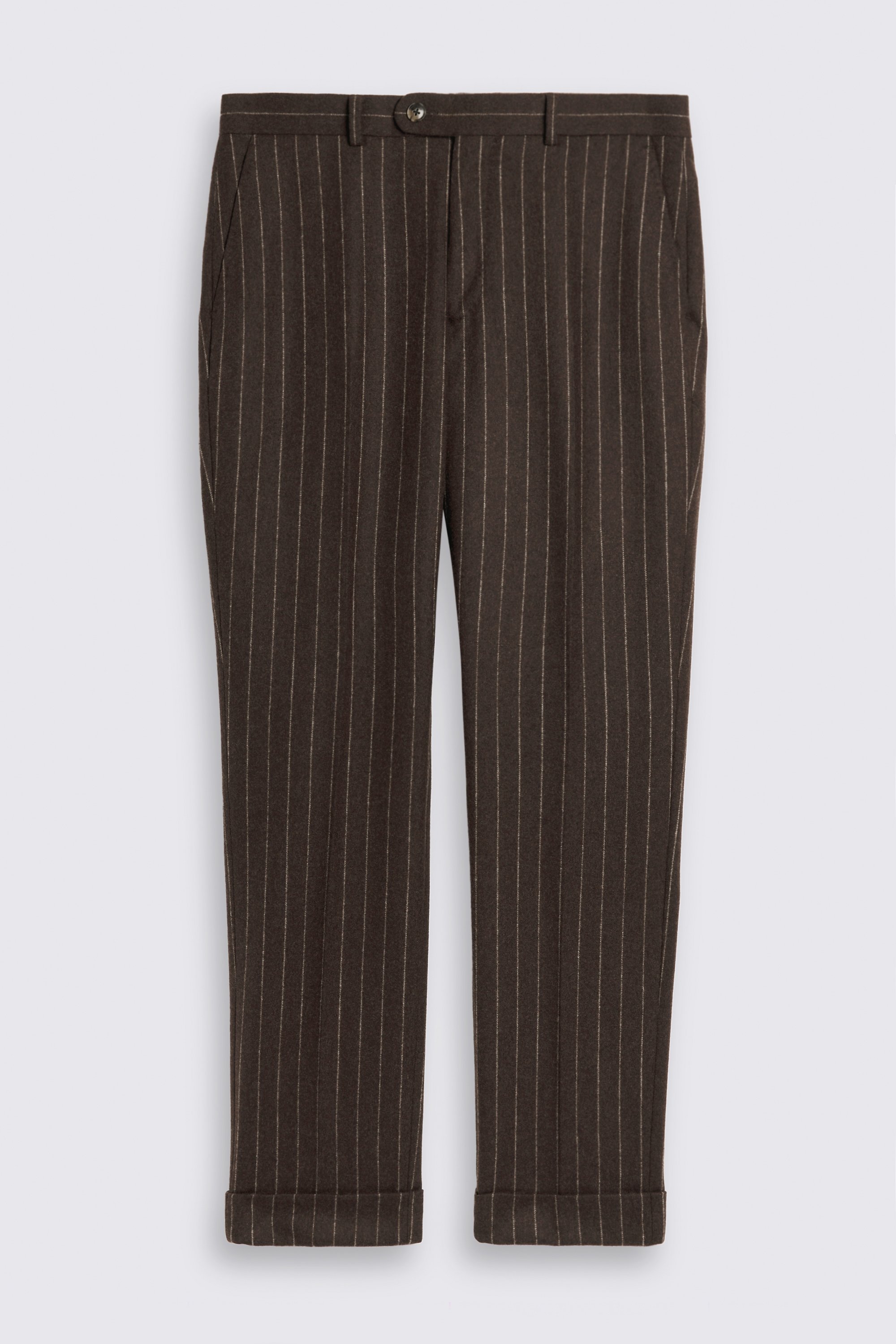 Brown Stripe Flannel Trousers