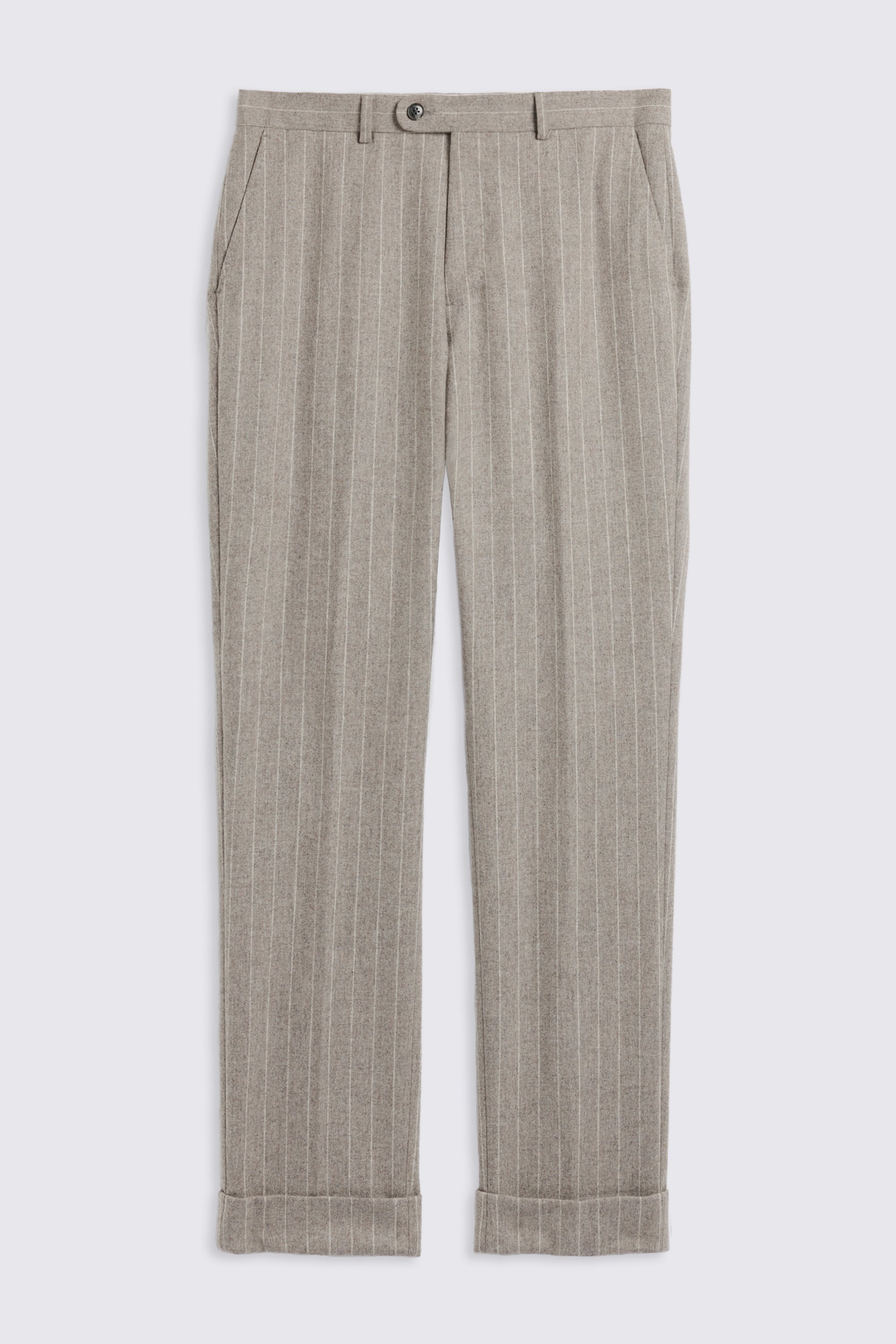Taupe Stripe Flannel Trousers