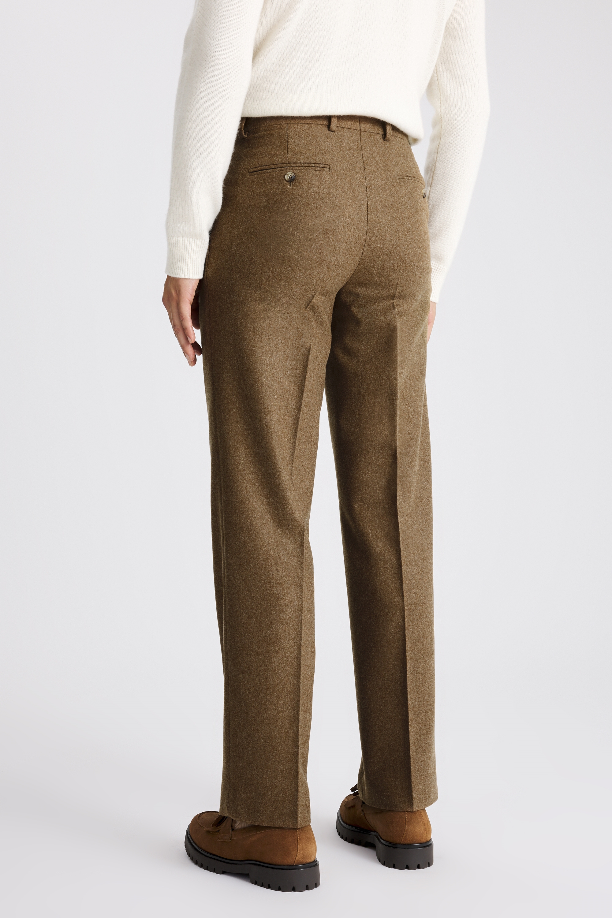 Gold Flannel Wide Leg Trousers