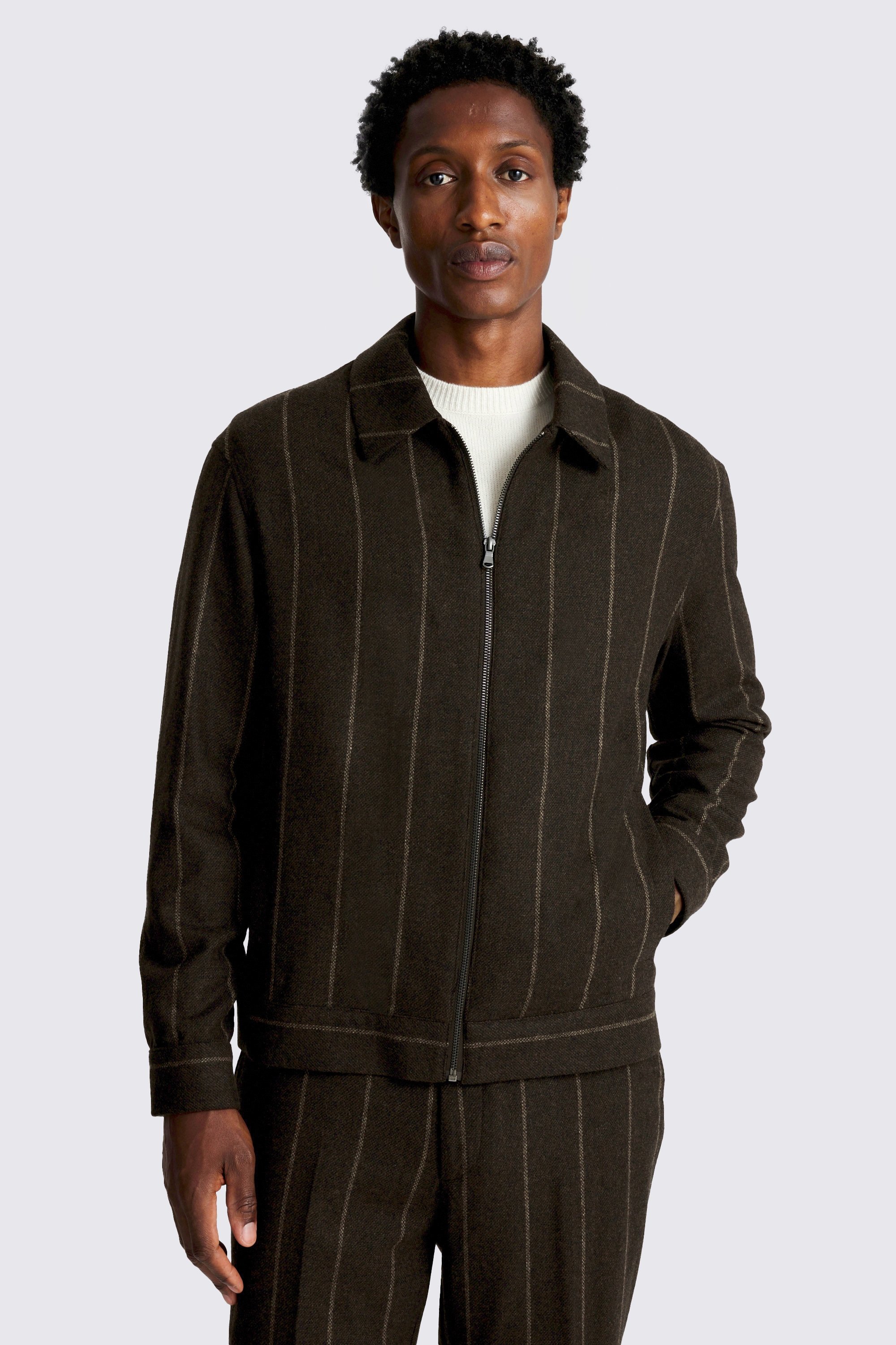 Brown Stripe Shacket