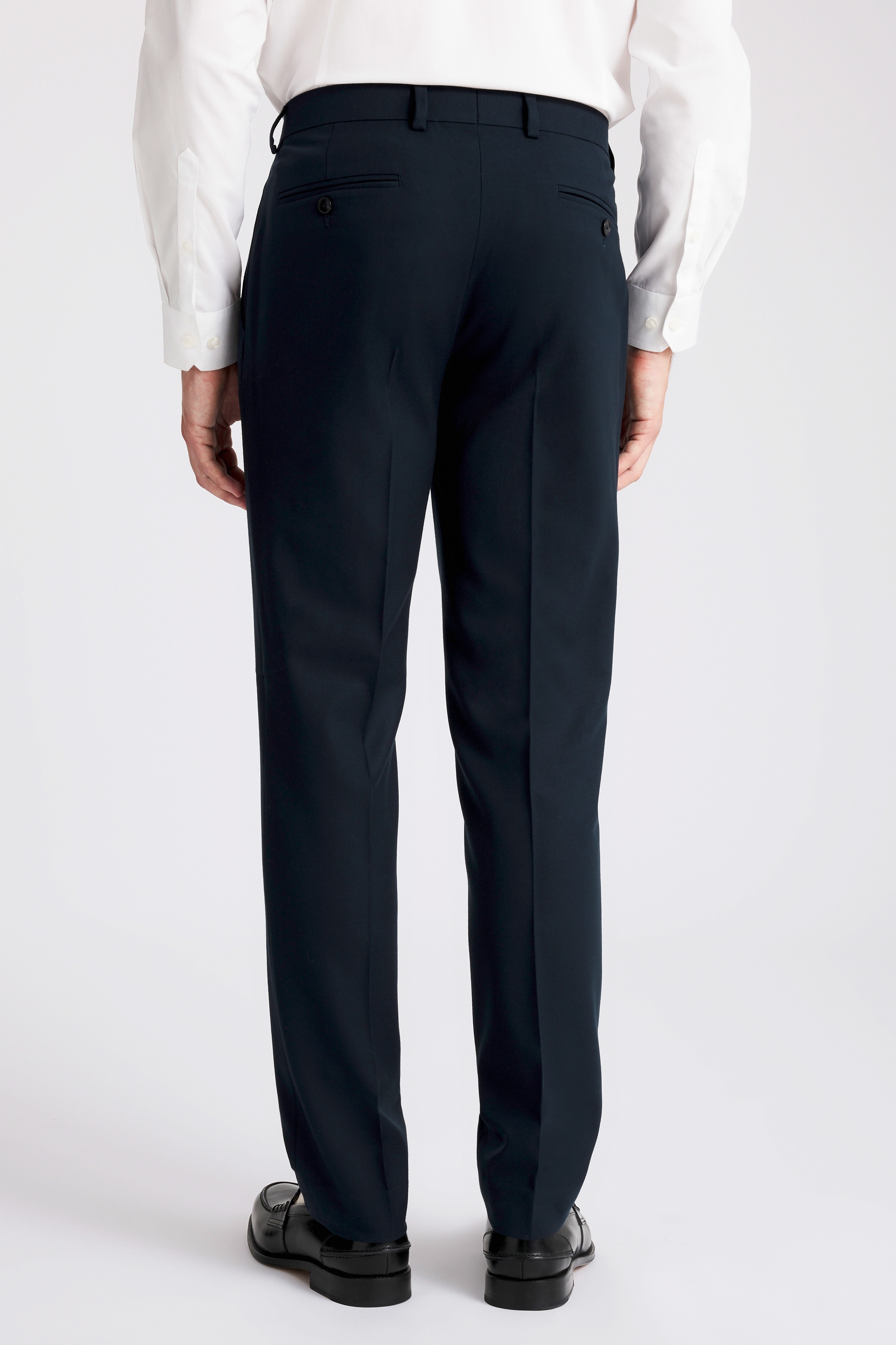 Slim Fit Dark Teal Flannel Trousers