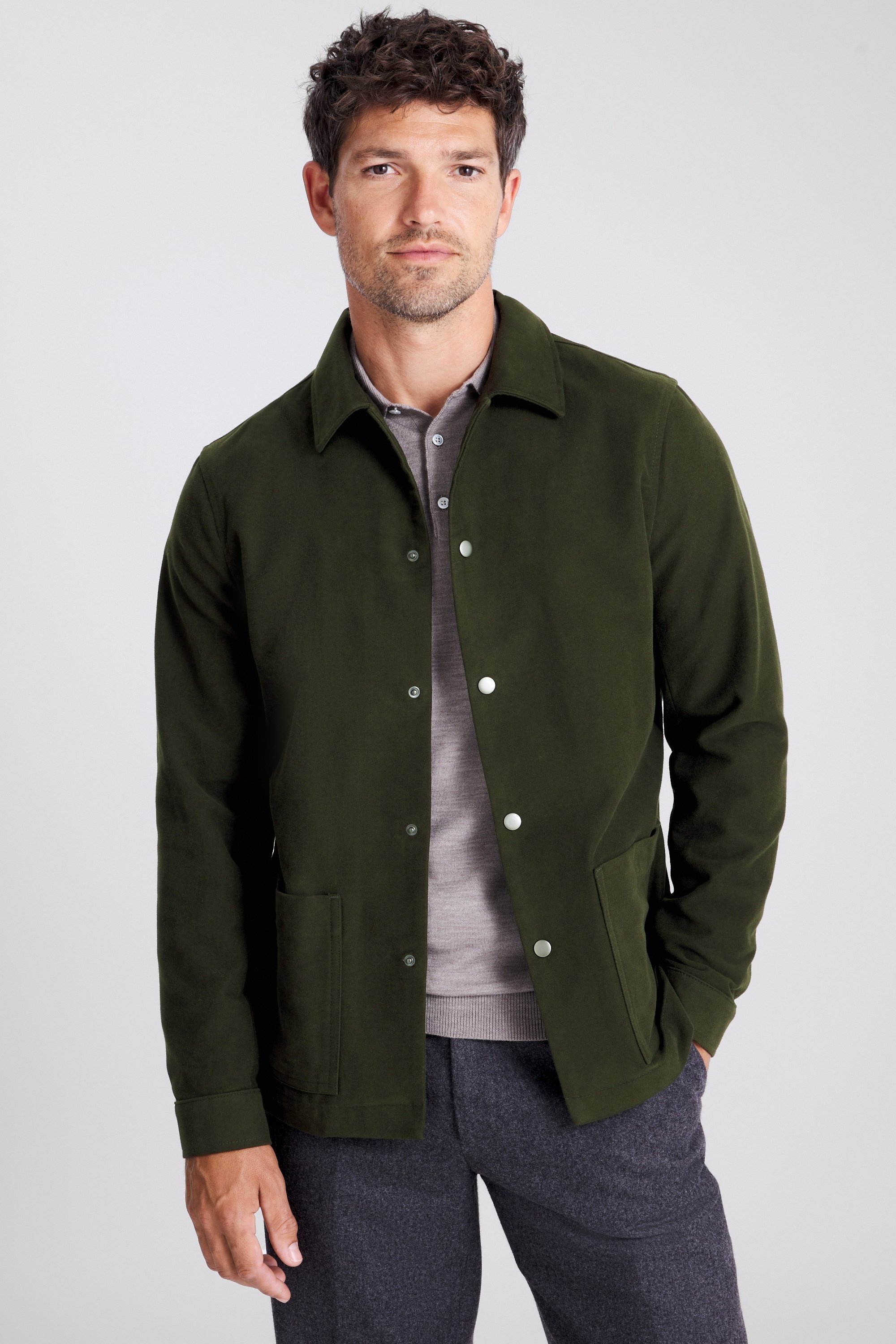 Khaki Moleskin Chore Overshirt