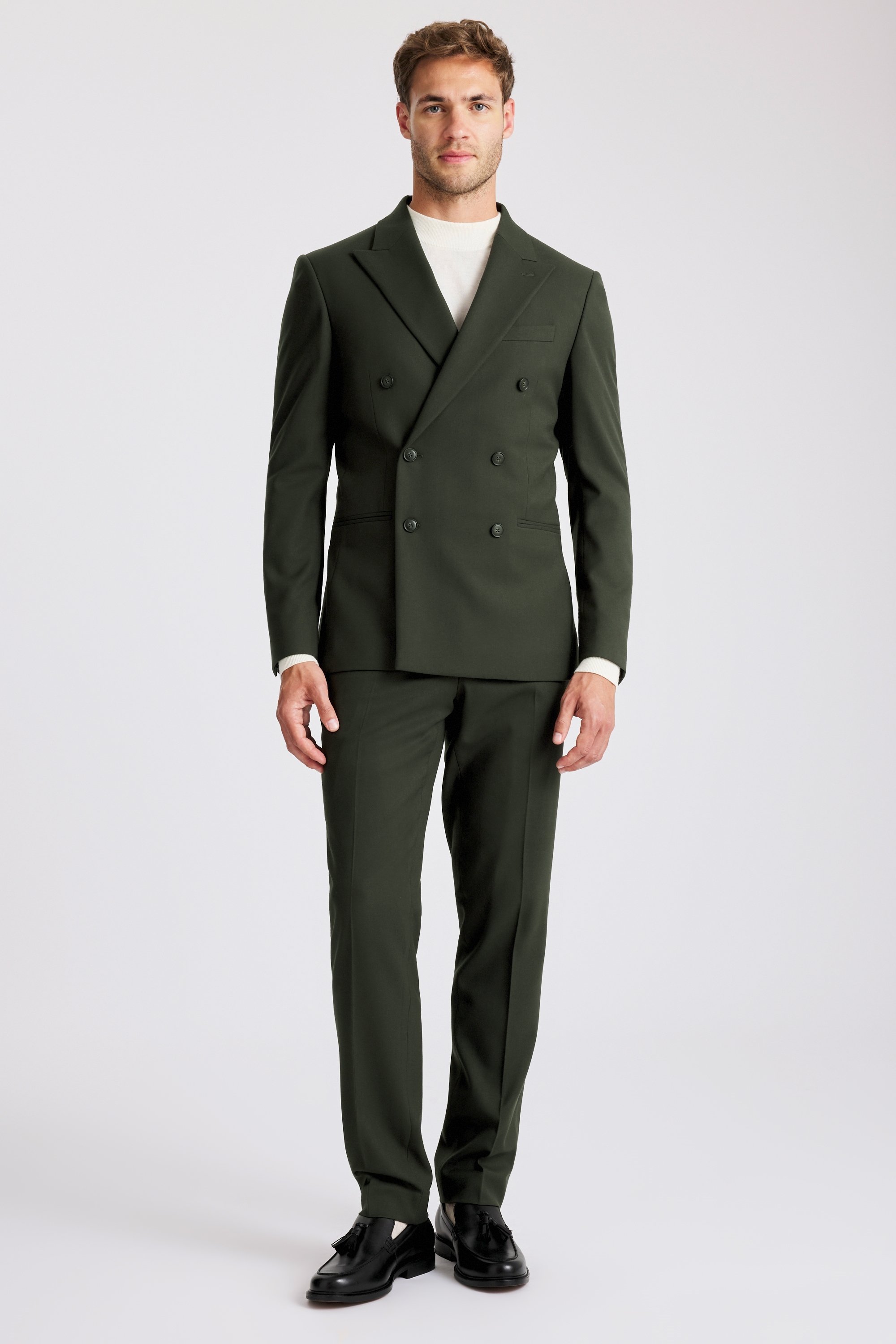 Slim Fit Khaki Flannel Suit
