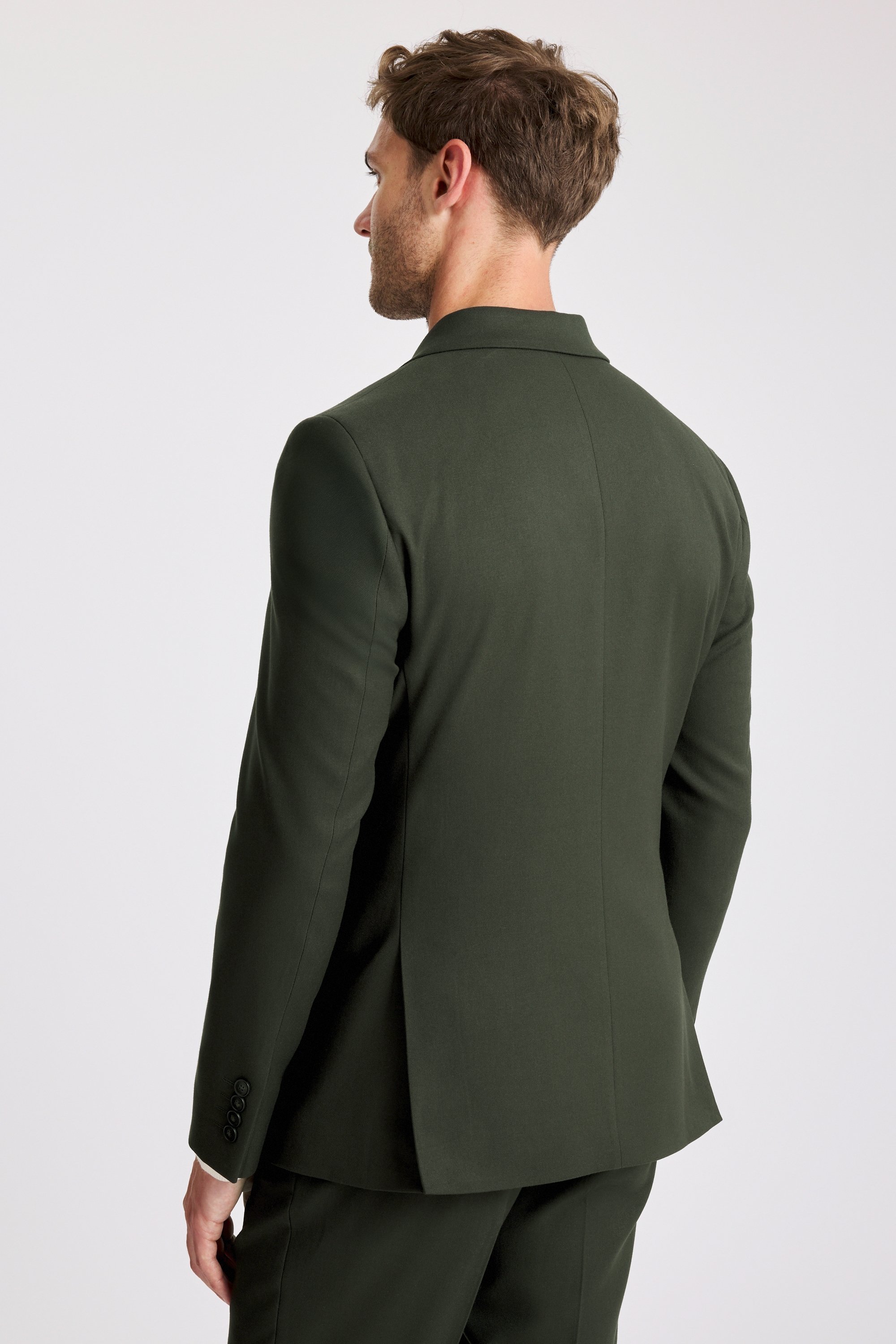 Slim Fit Khaki Flannel Suit