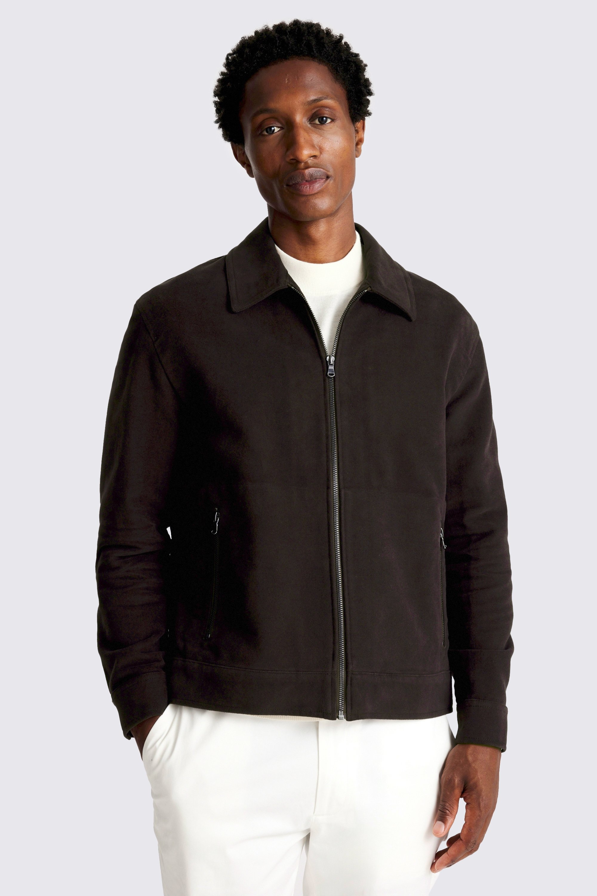 Grape Moleskin Zip Jacket