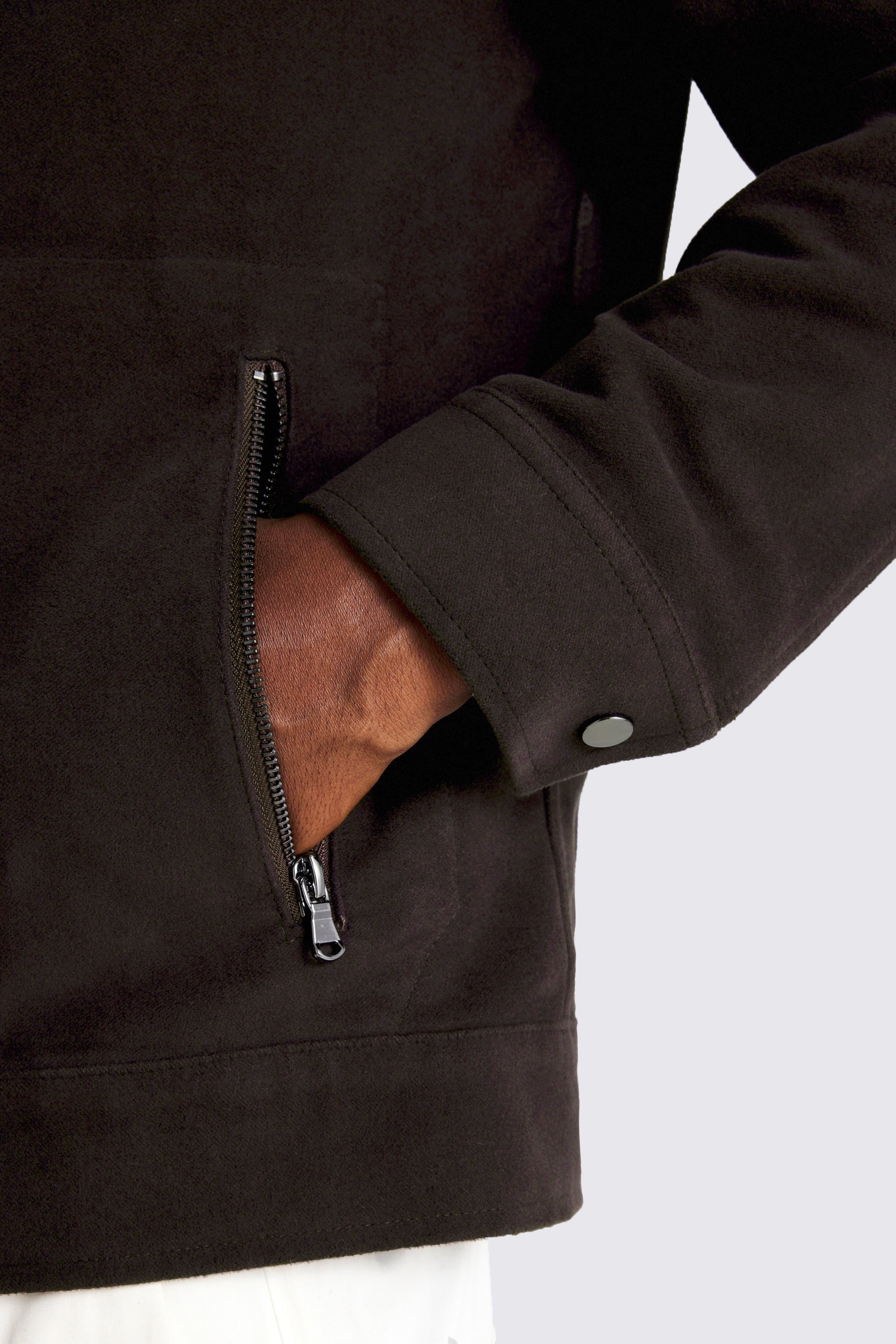 Grape Moleskin Zip Jacket