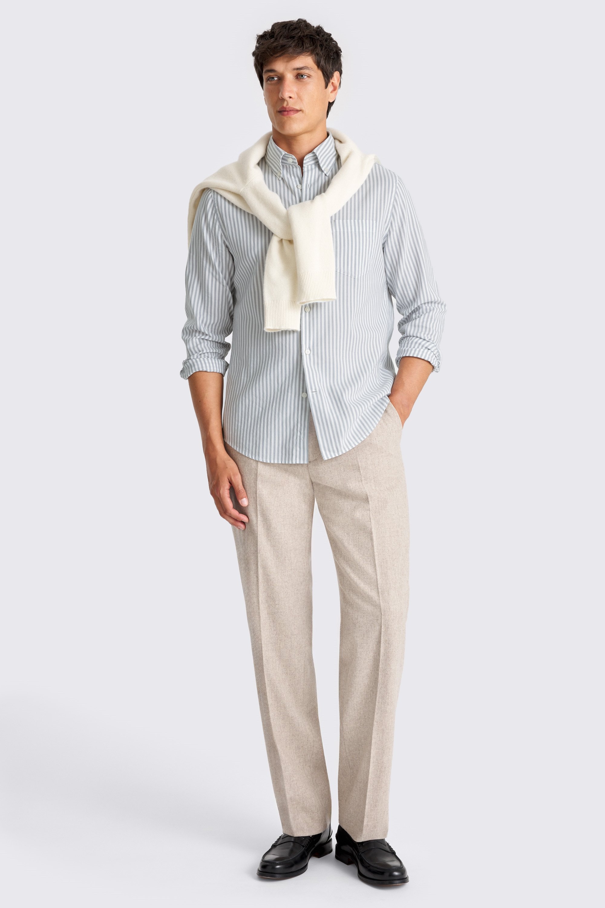 Lightweight Blue Oxford Stripe Shirt
