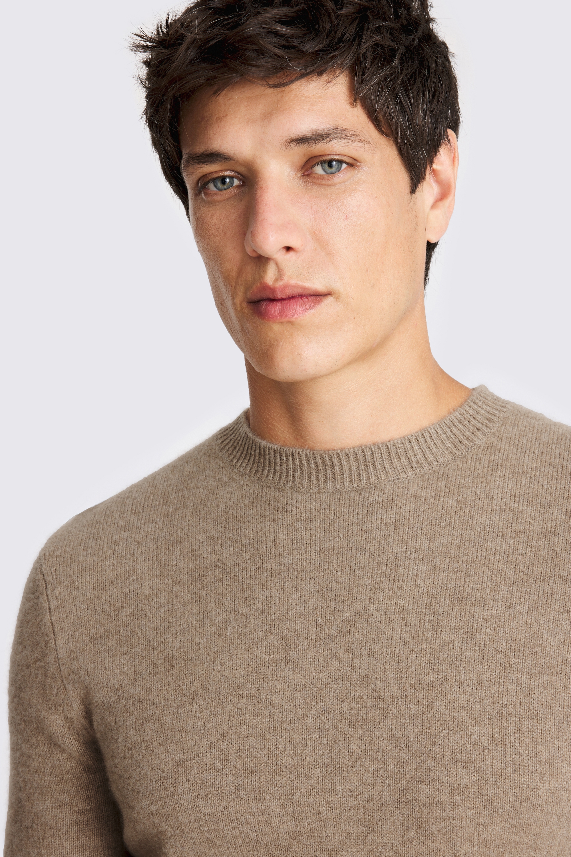 Oatmeal Cashmere Crew Neck Jumper