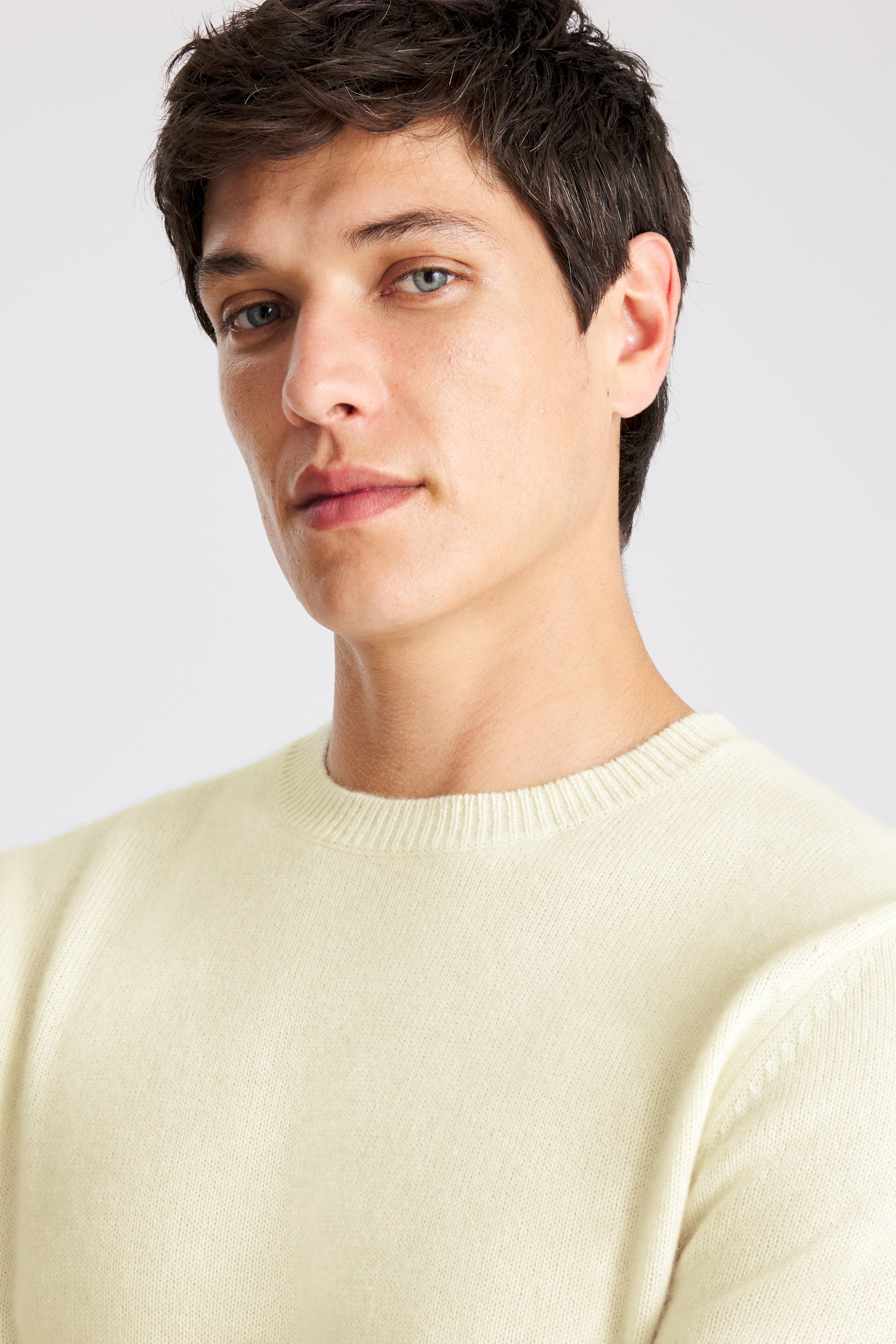 Ecru Cashmere Crew Neck Jumper