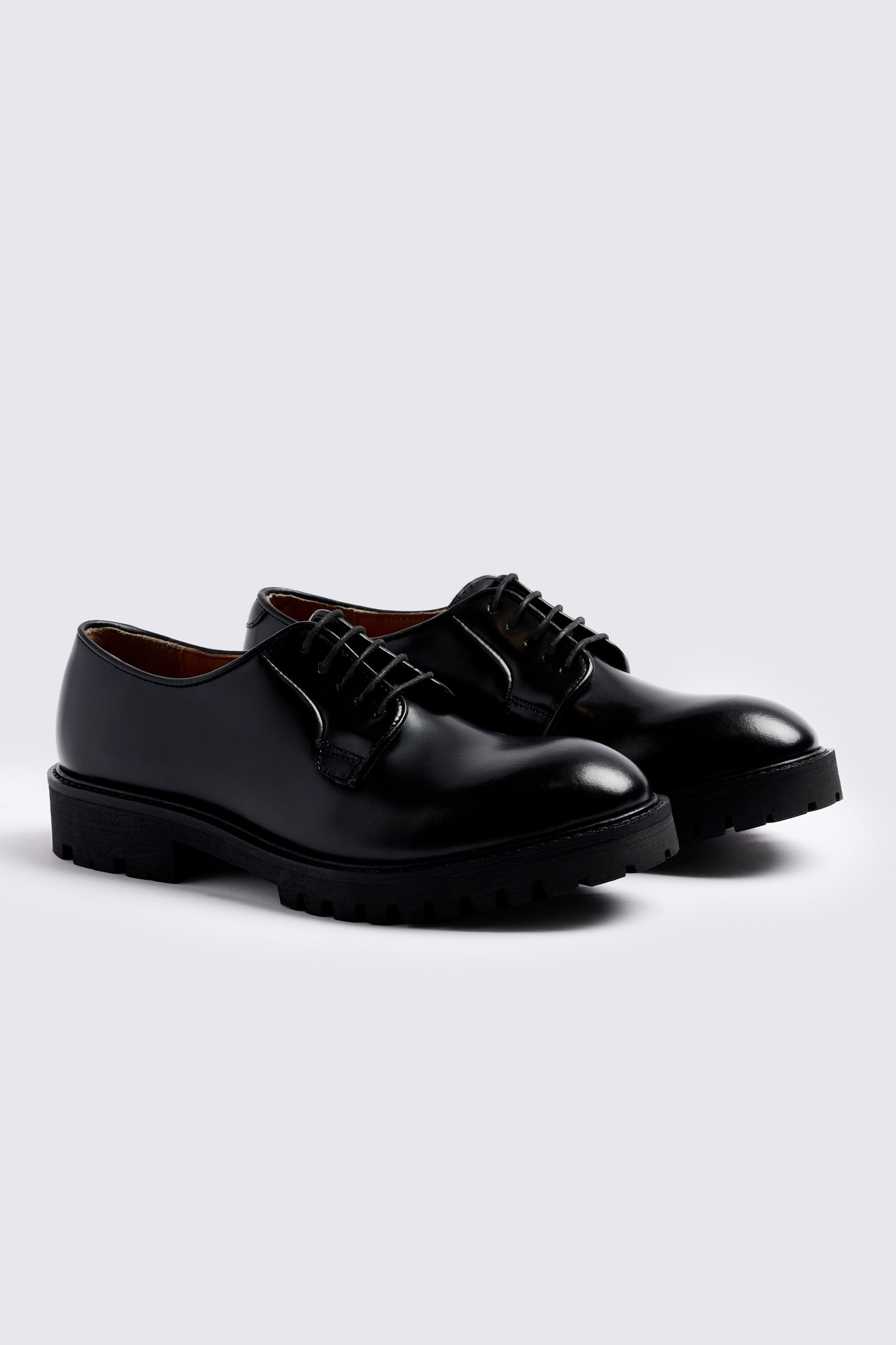 Eton Black Chunky Derby Shoes