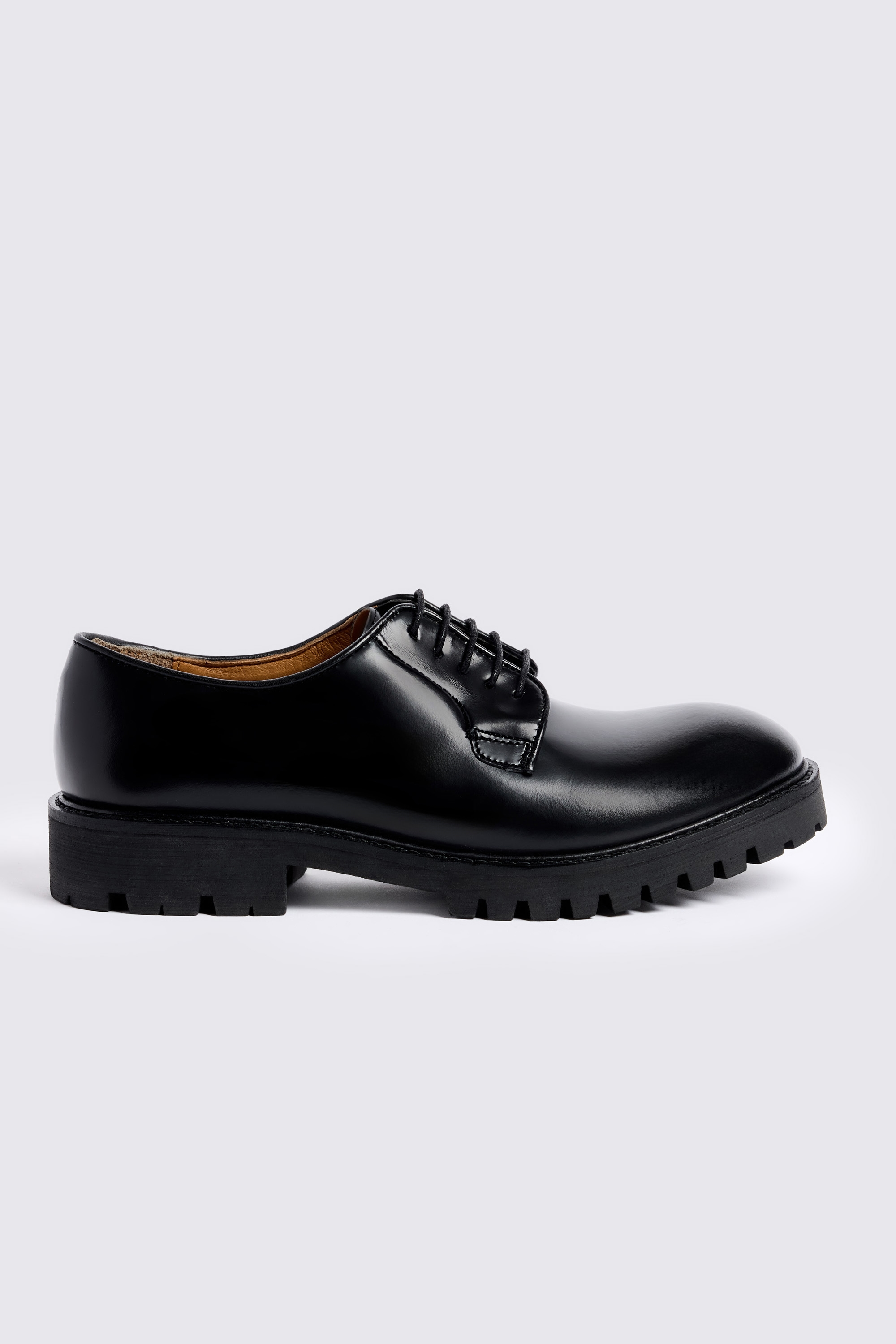 Eton Black Chunky Derby Shoes