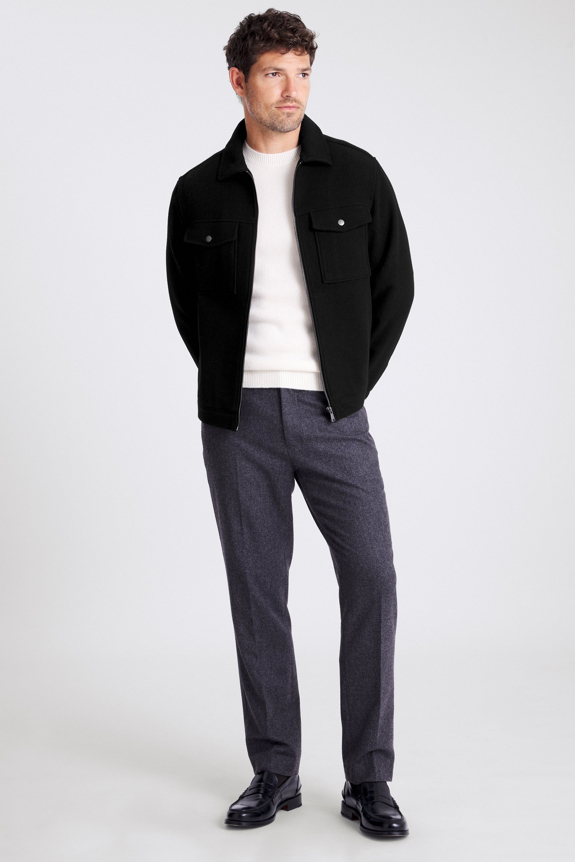 Black Twill Trucker