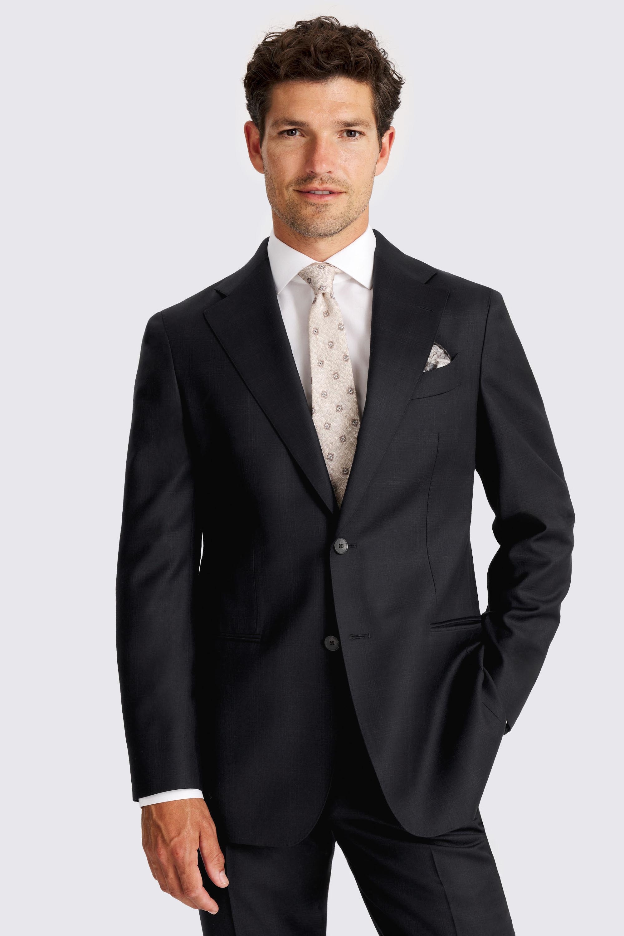 Italian Tailored Fit Navy Check Suit