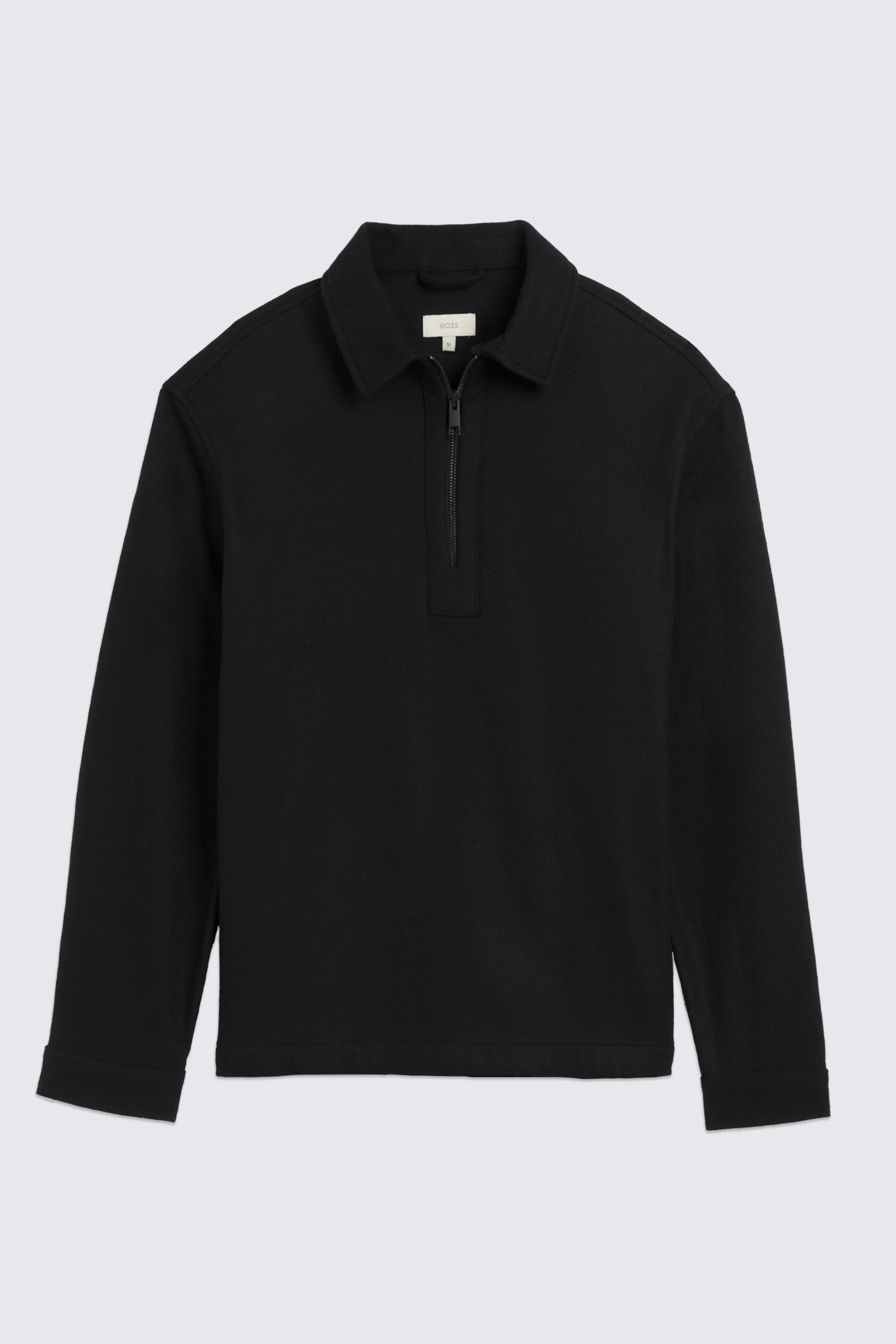 Black Zip Popover Knit Overshirt