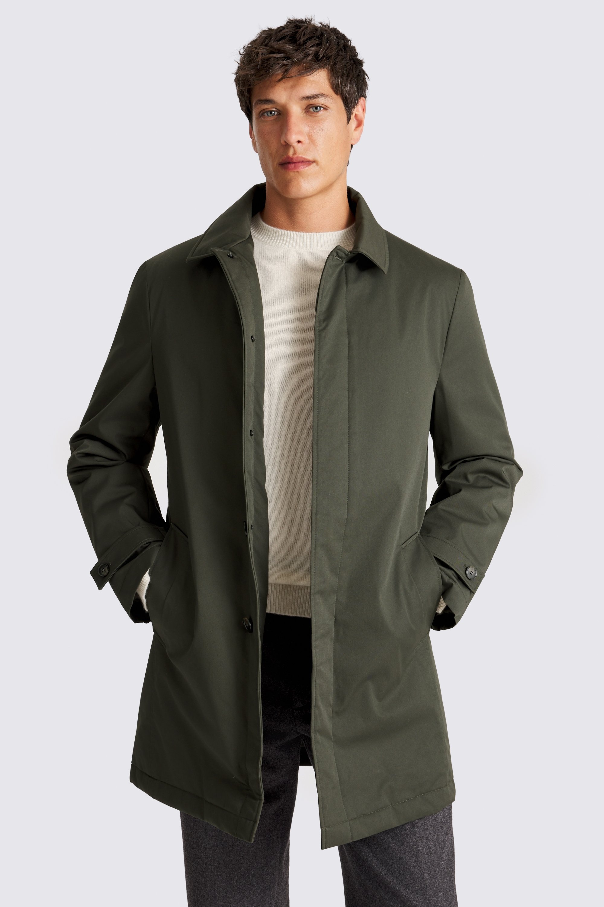 Khaki Wadded Rain Coat