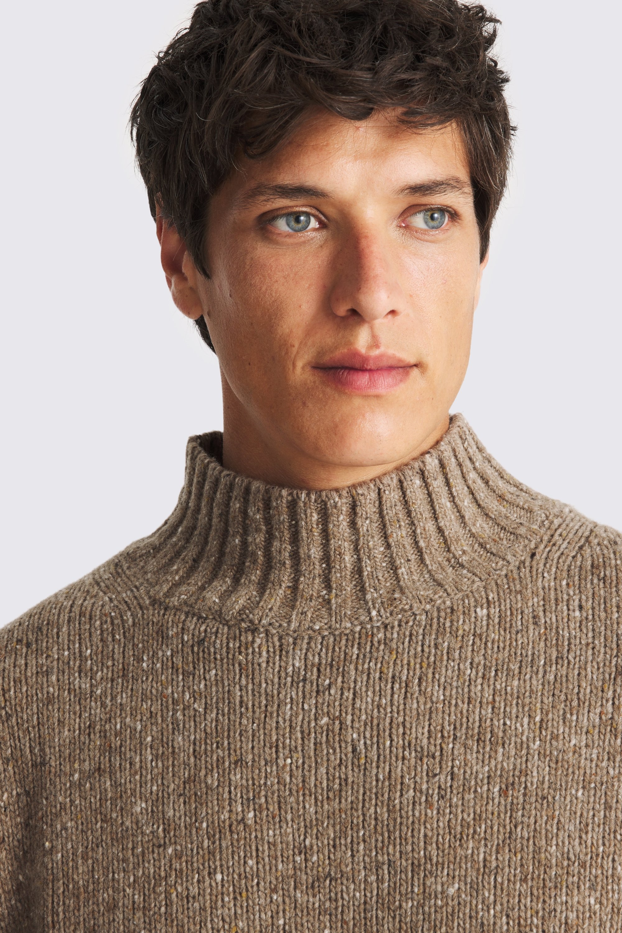 Light Brown Speckled Mock Neck