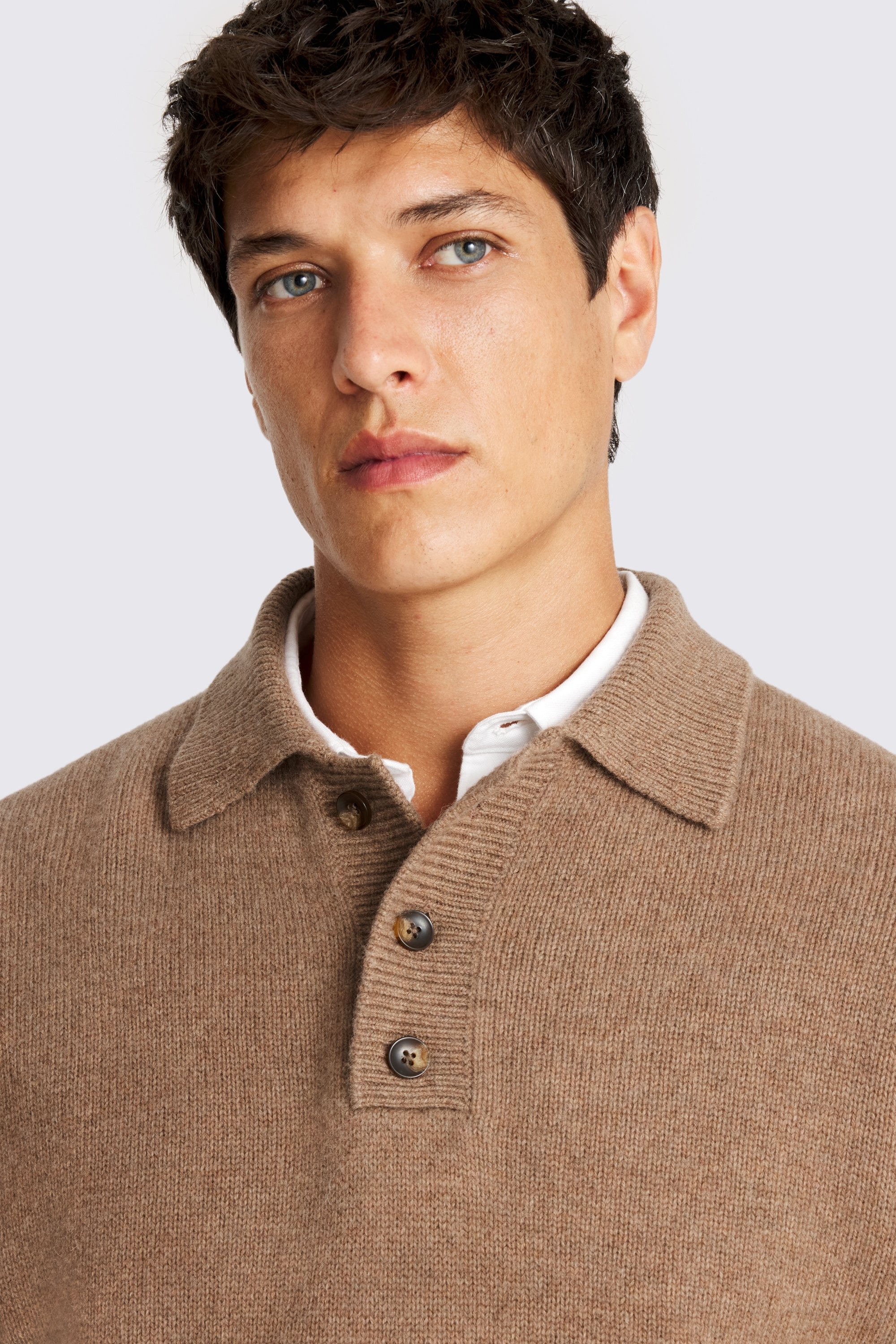 Camel Relaxed 3 Button Polo
