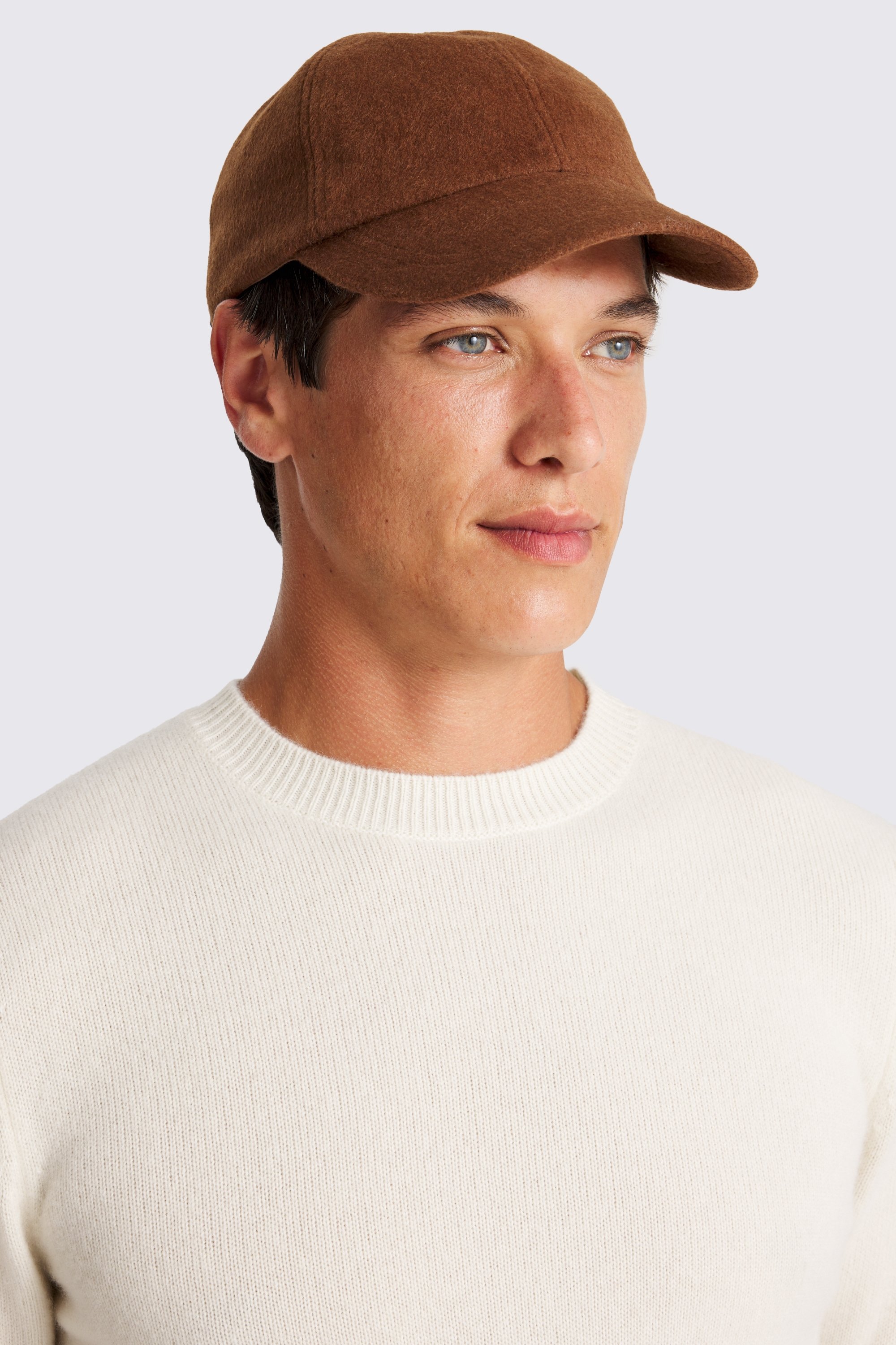 Brown Brushed Wool Cap