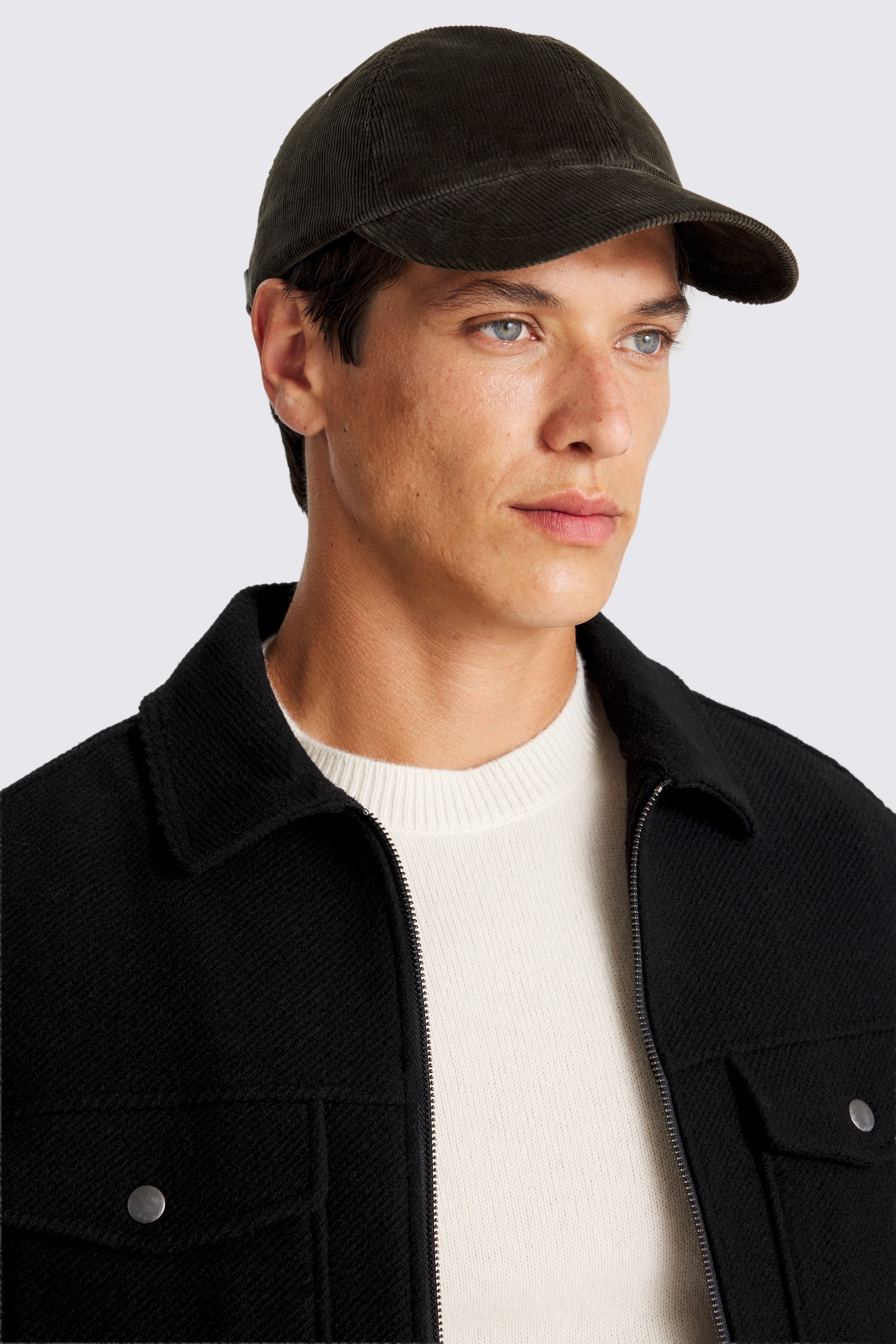 Dark Green Cord Cap