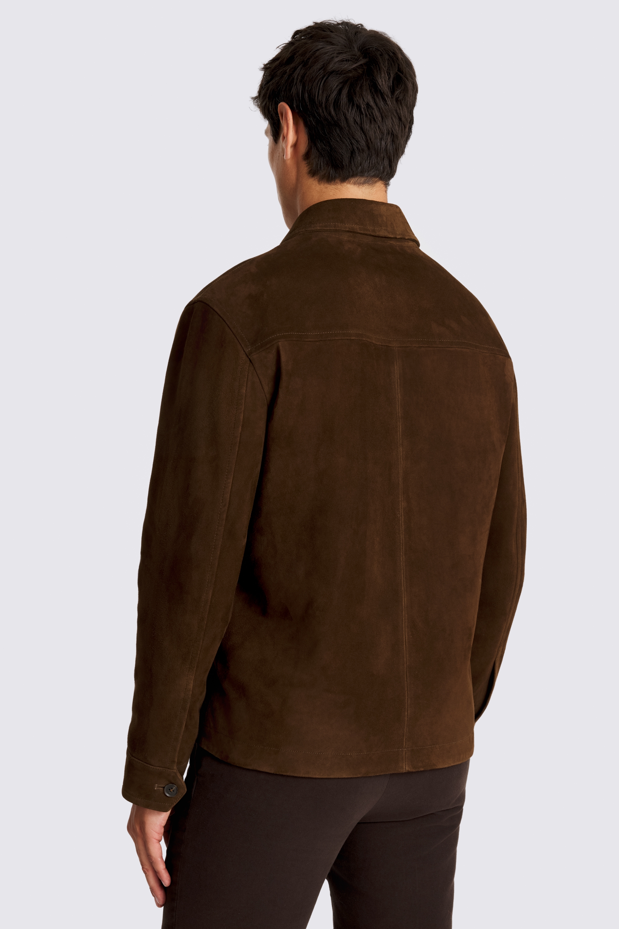 Dark Chestnut Suede Zip Jacket