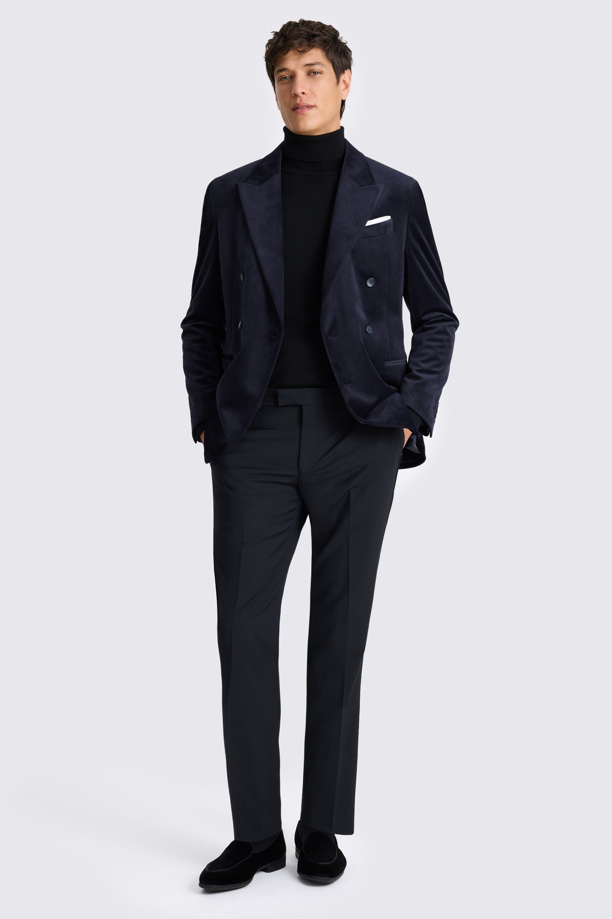 Relaxed Fit Navy Velvet Jacket