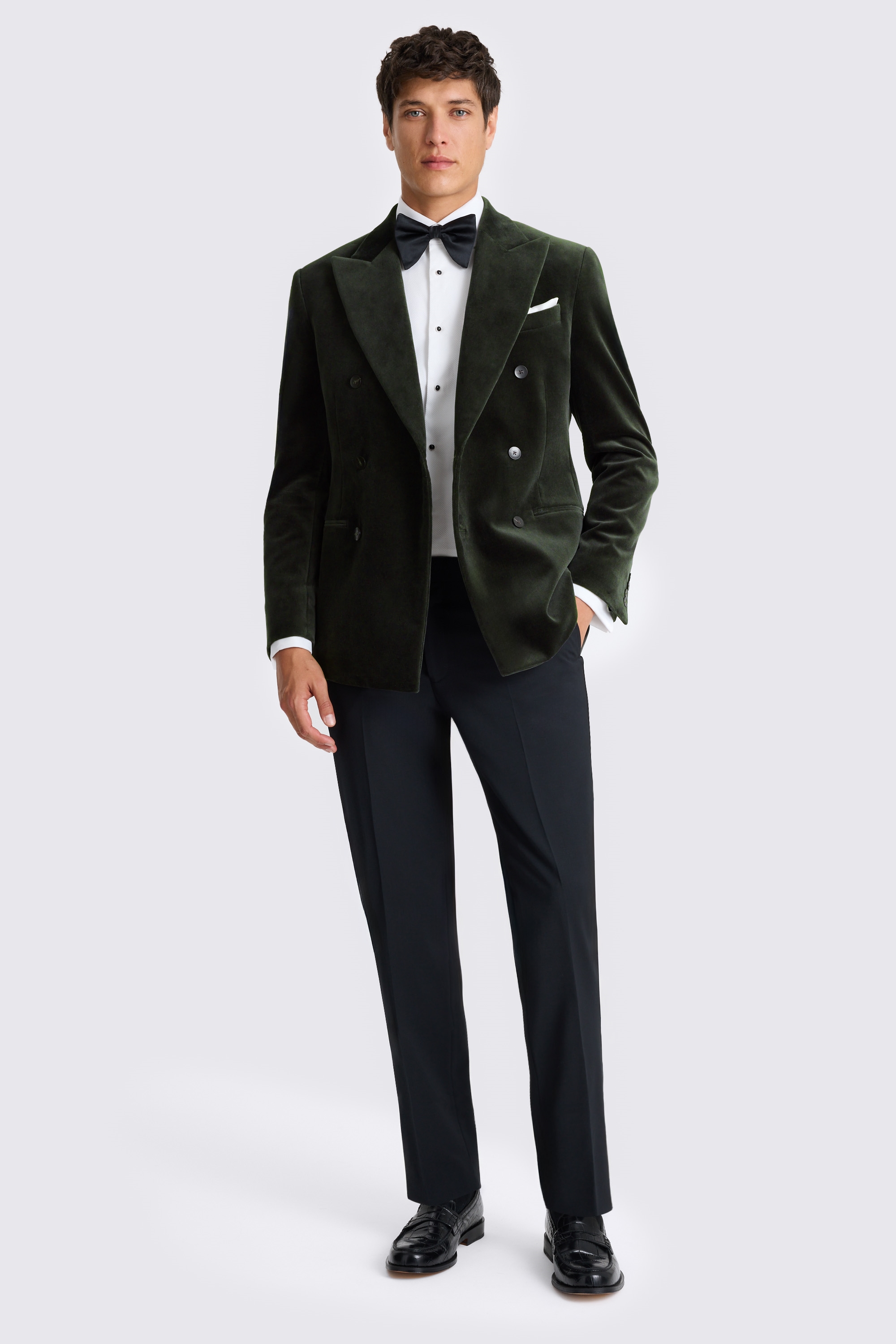 Tailored Fit Dark Green Velvet Jacket