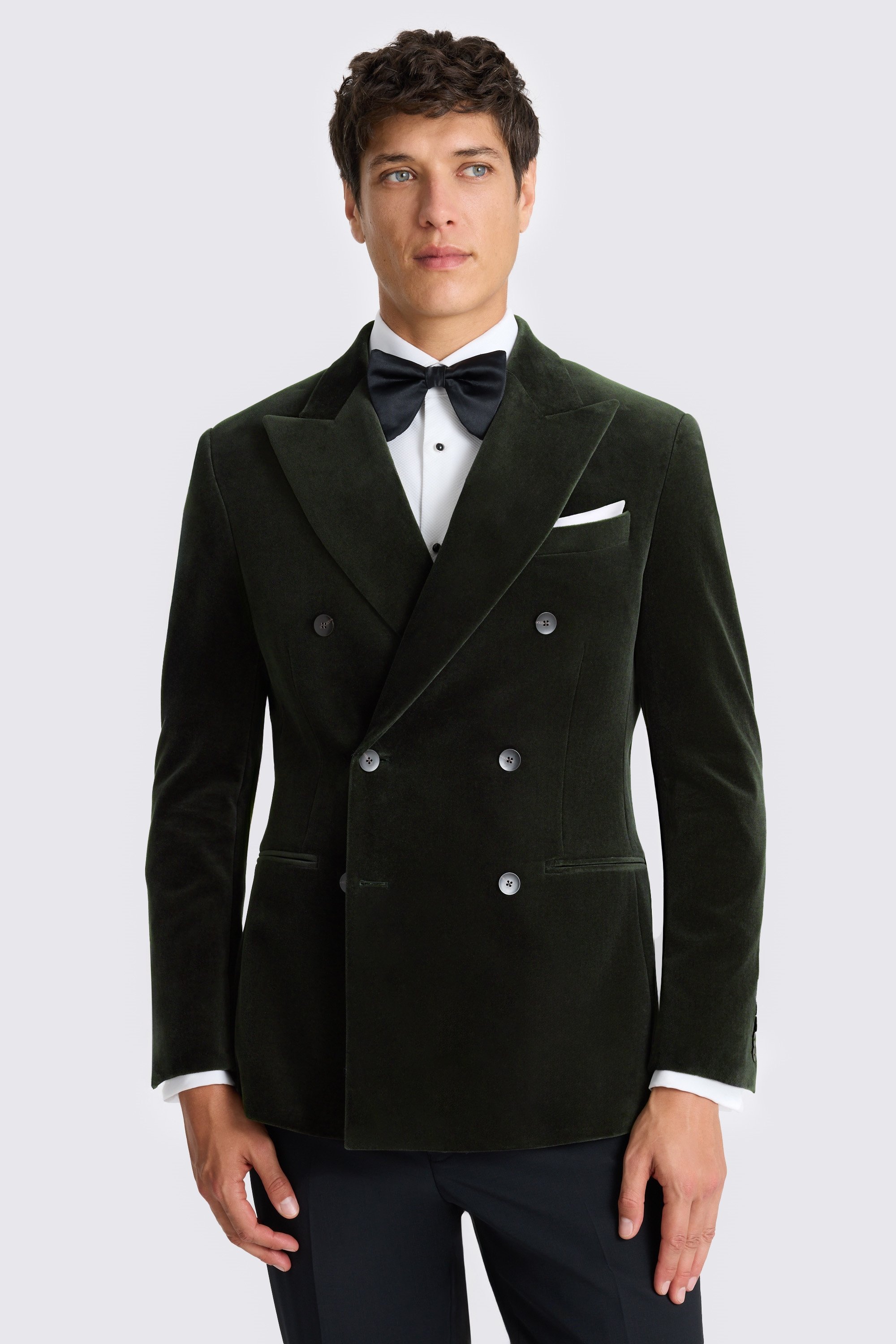 Tailored Fit Dark Green Velvet Jacket