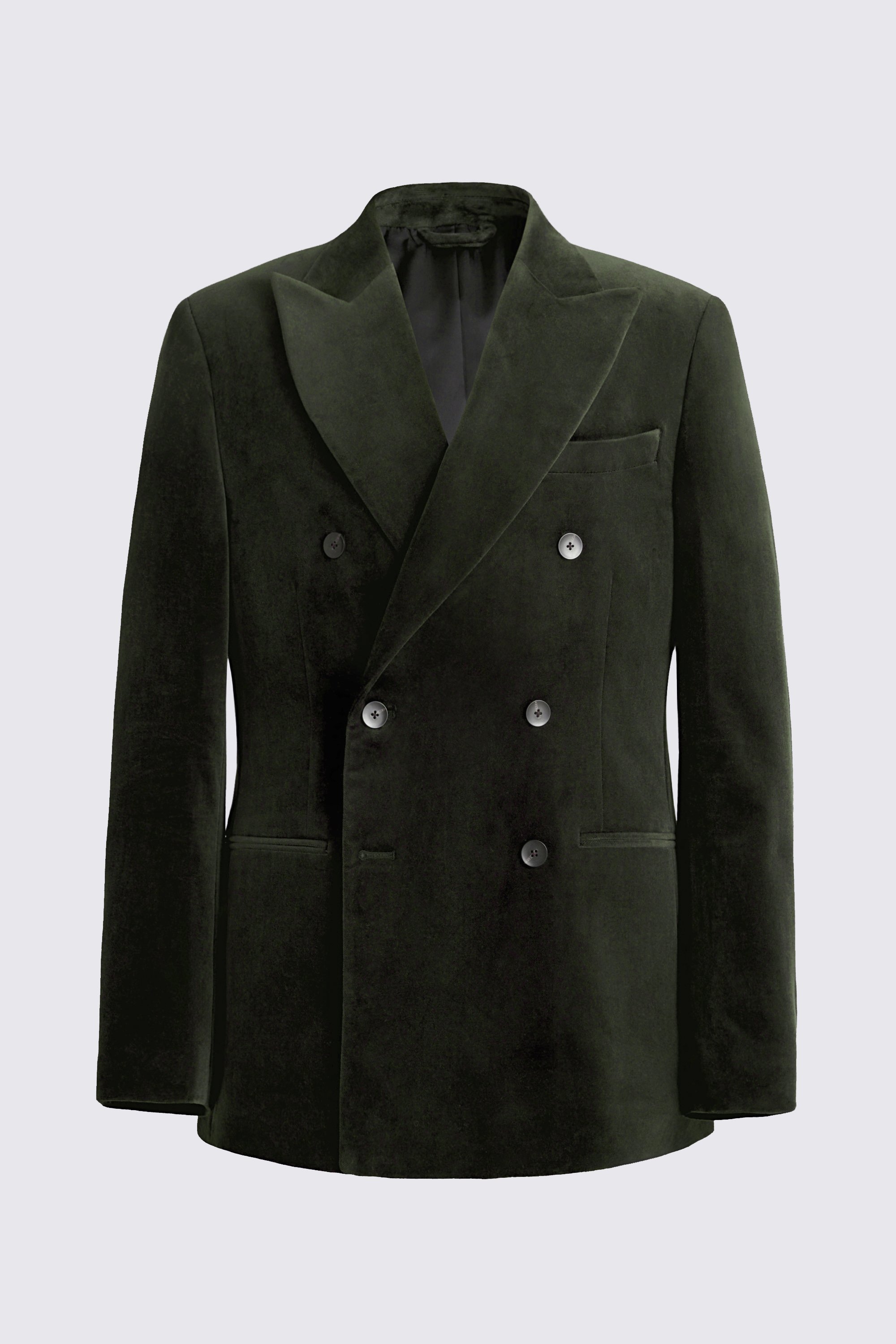 Tailored Fit Dark Green Velvet Jacket