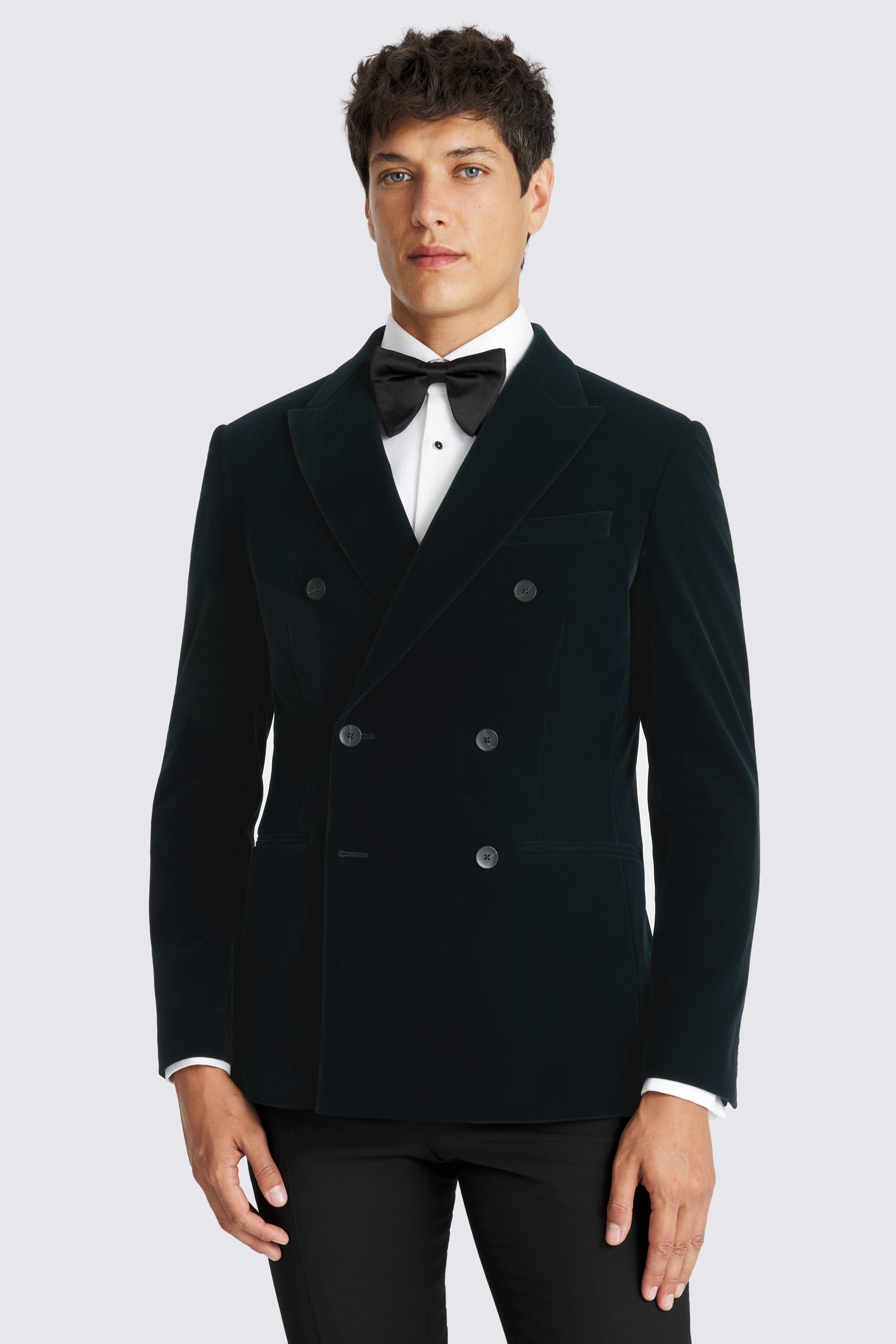 Slim Fit Dark Teal Velvet Jacket
