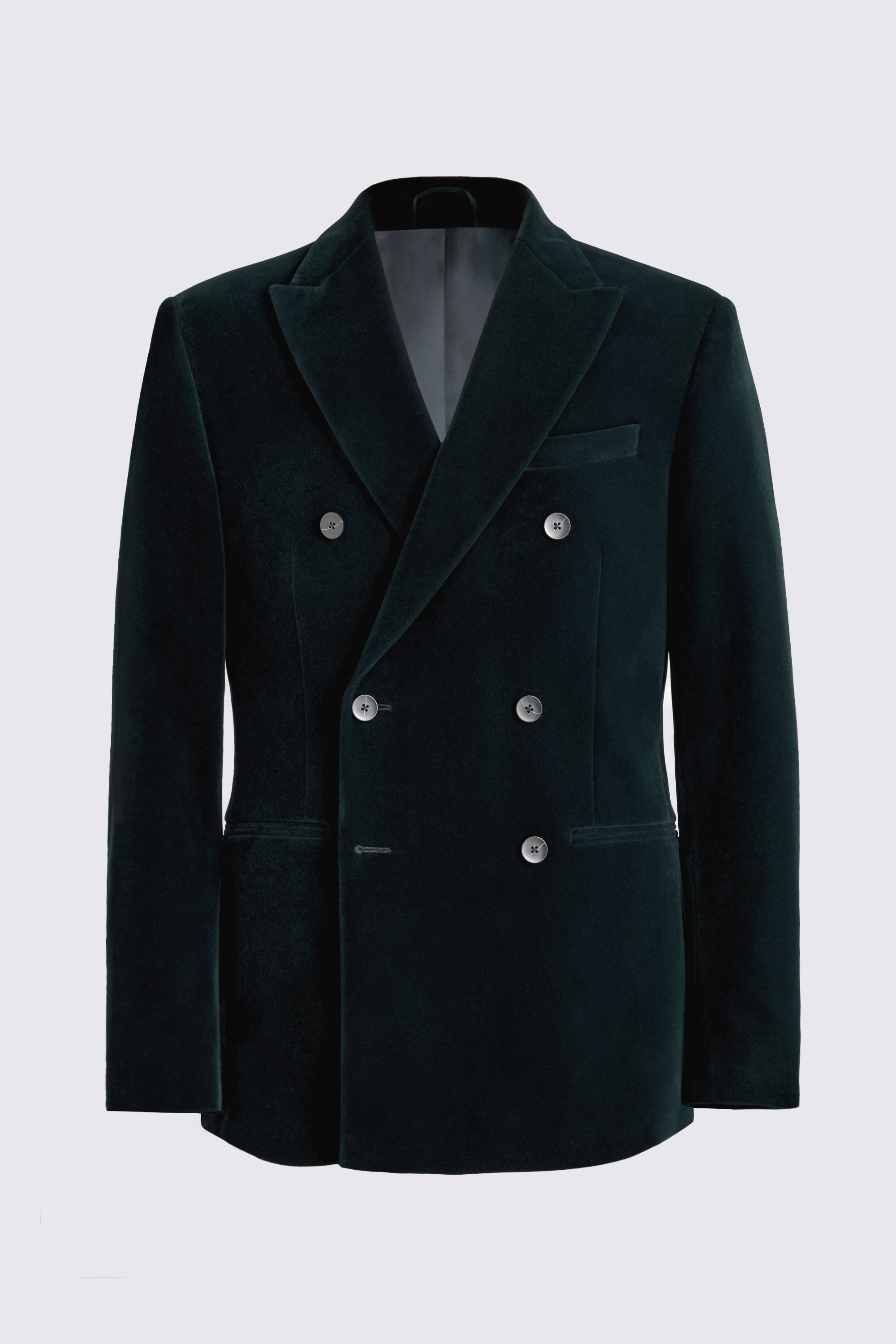 Slim Fit Dark Teal Velvet Jacket