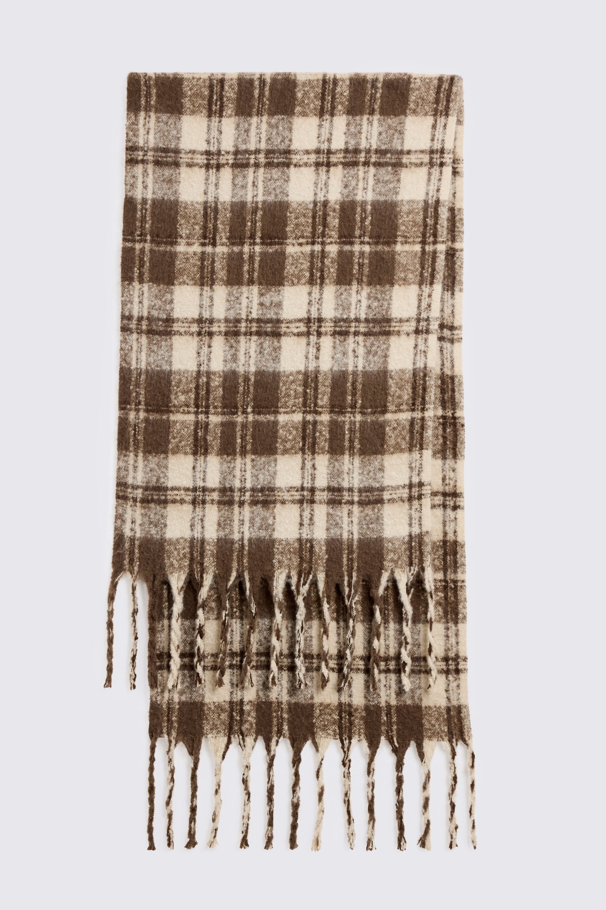 Brown Oversized Check Scarf