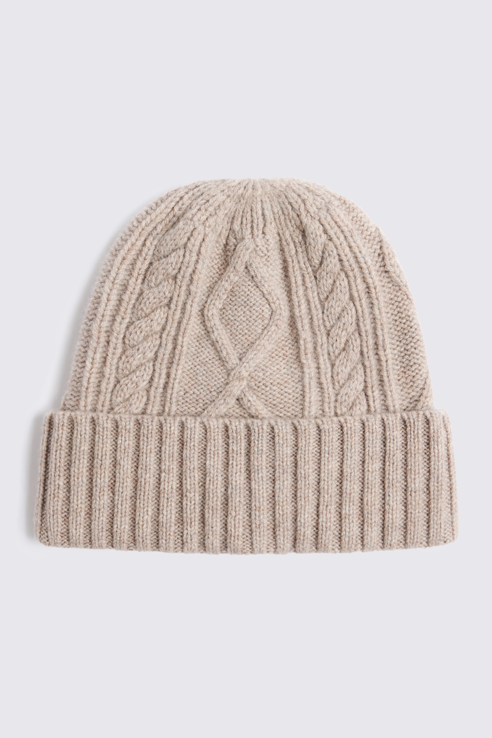 Taupe Cashmere Blend Cable Beanie