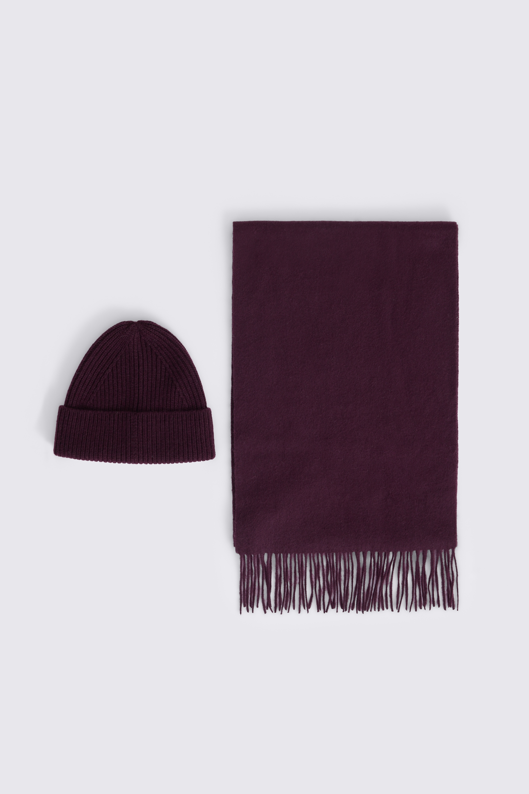 Burgundy Cashmere Blend Ribbed Beanie