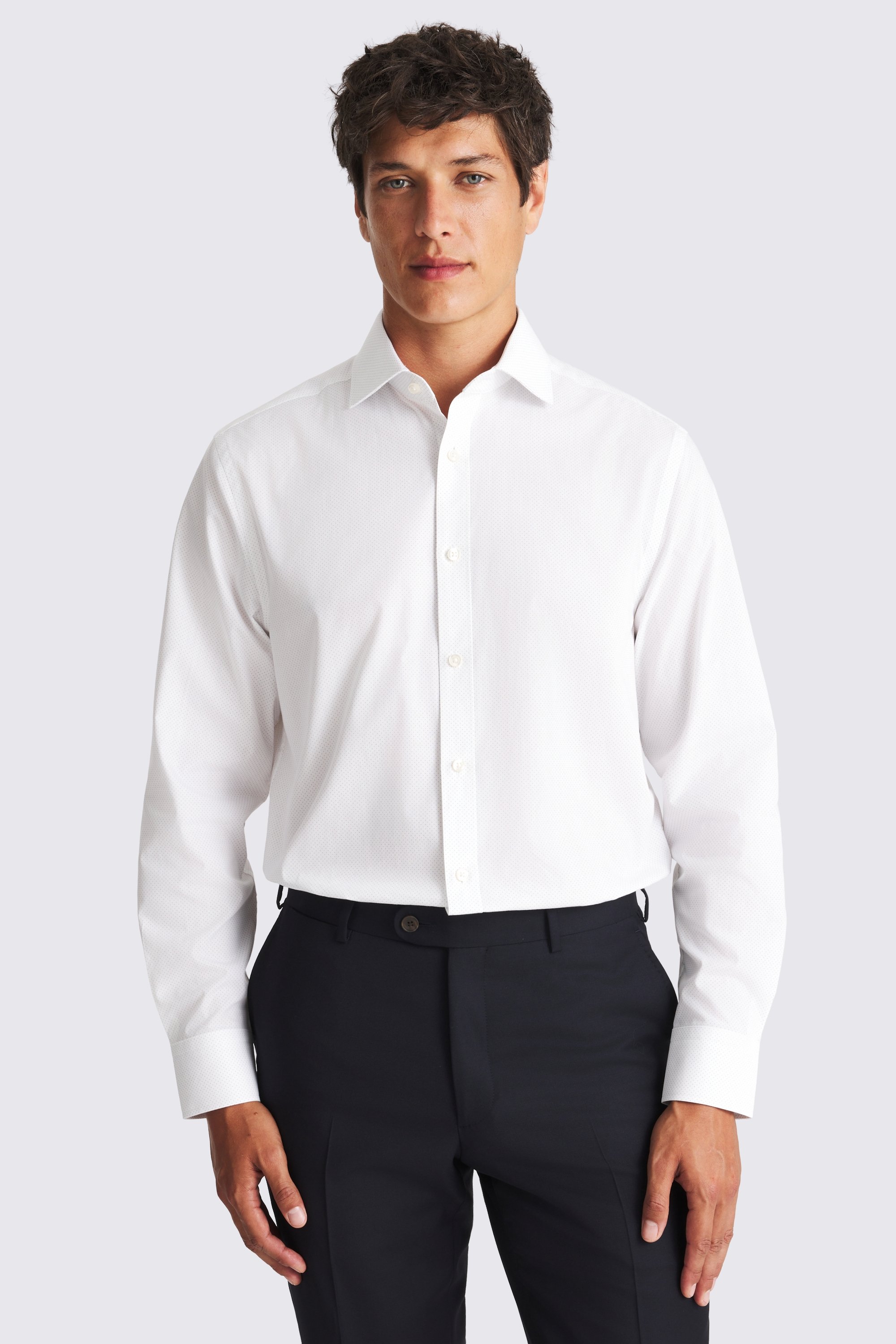 Regular Fit Geo Print Contrast Shirt