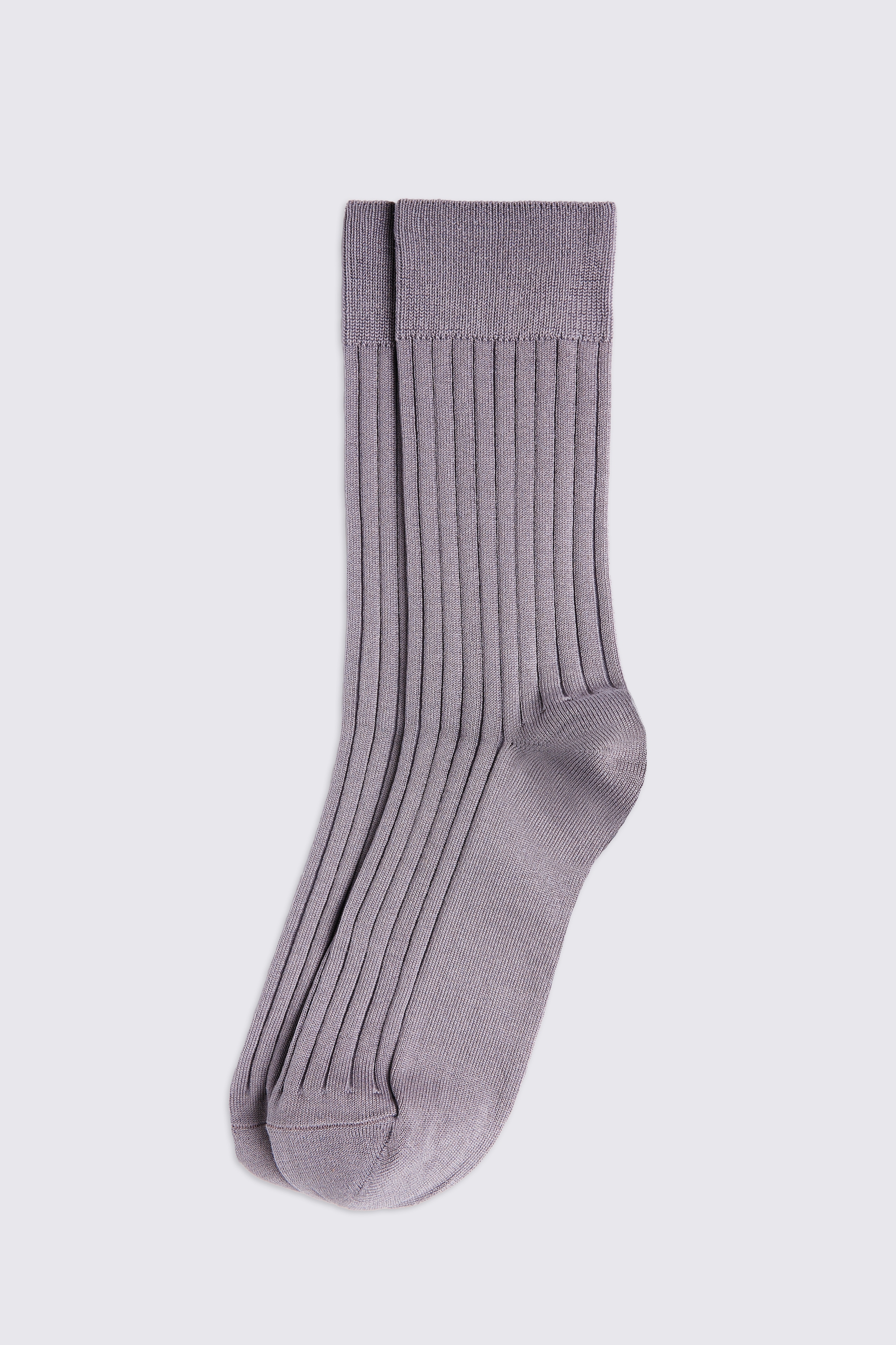 Mauve Mercerised Ribbed Sock