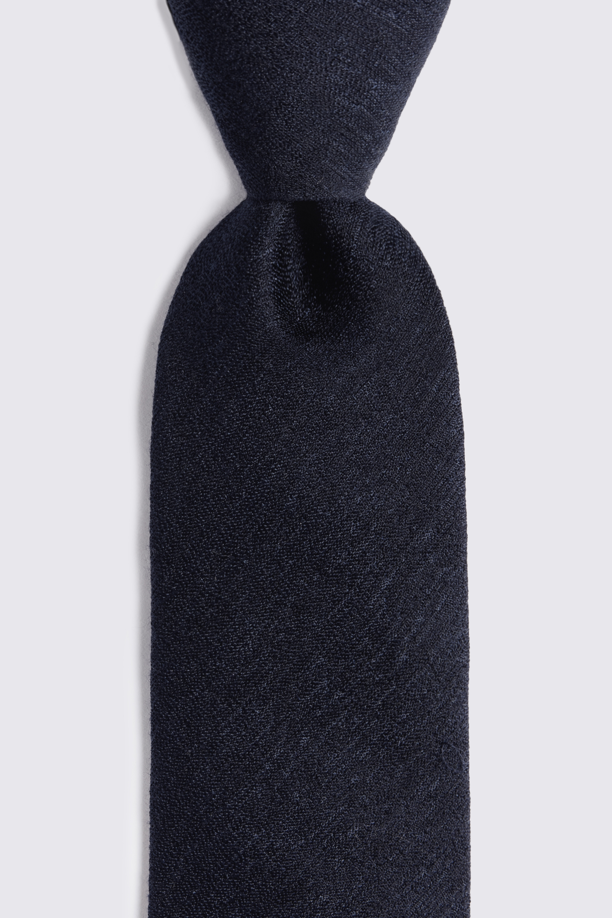Navy Silk Wool Tie