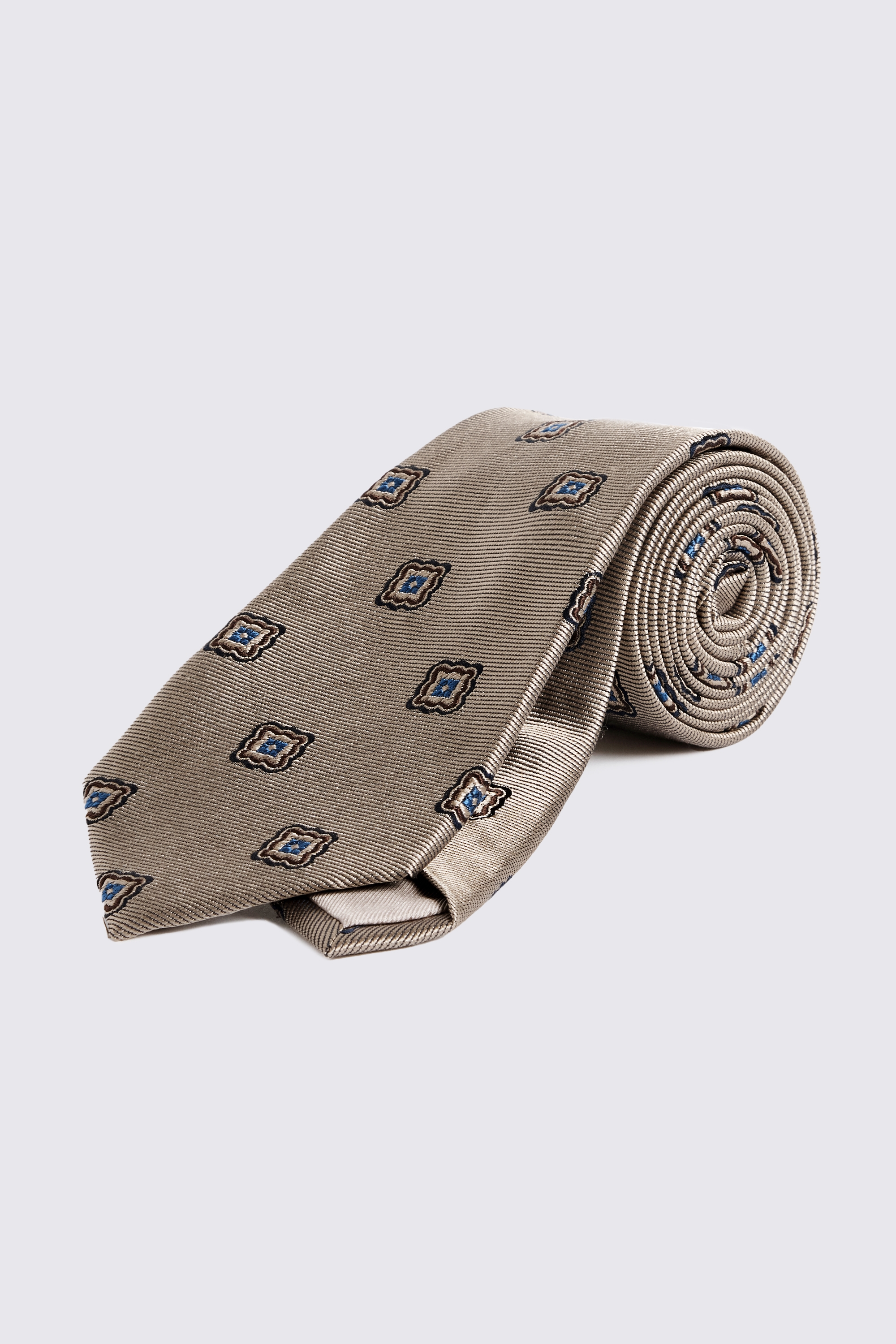 Light Gold Silk Medallion Tie