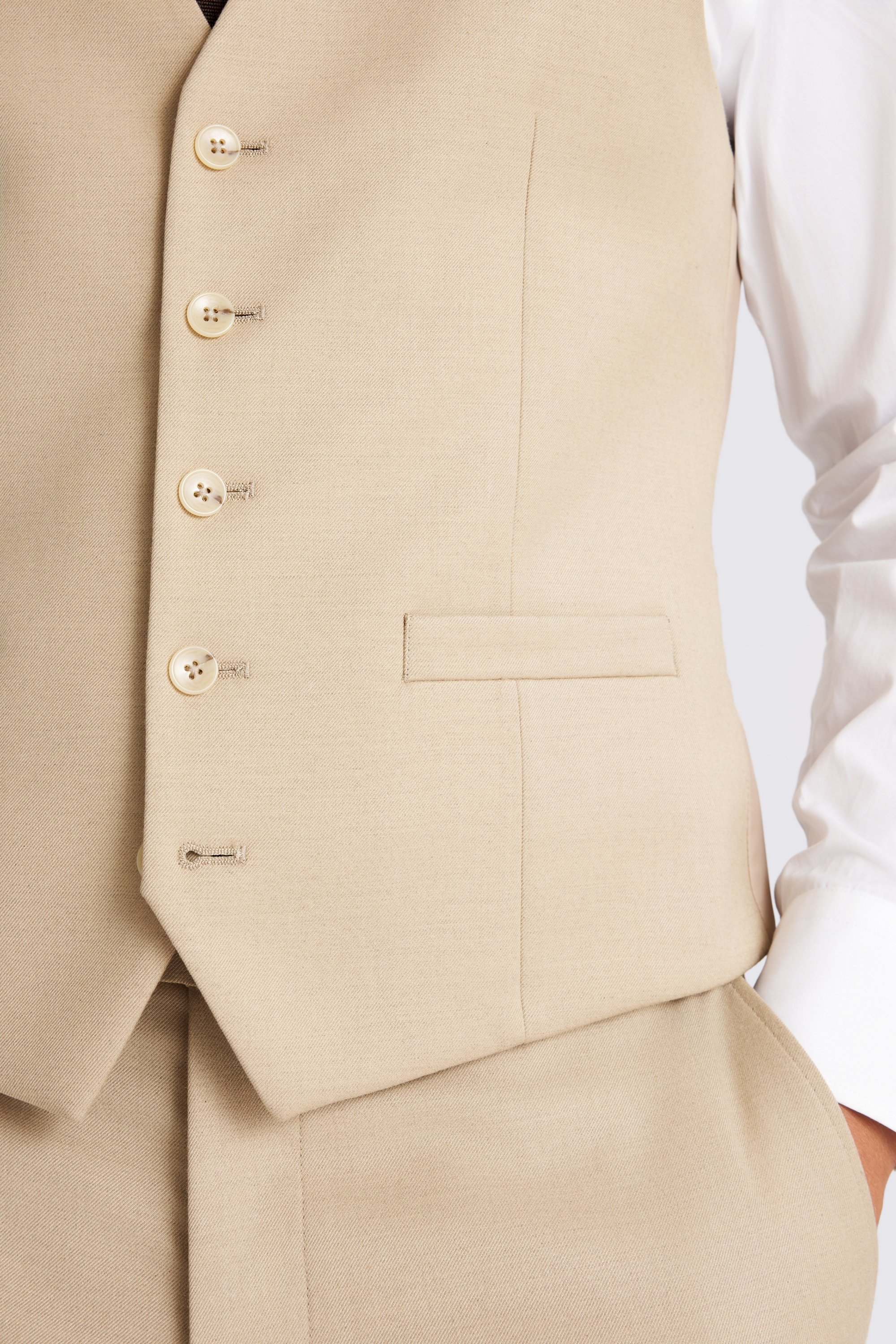 French Connection Slim Fit Neutral Waistcoat