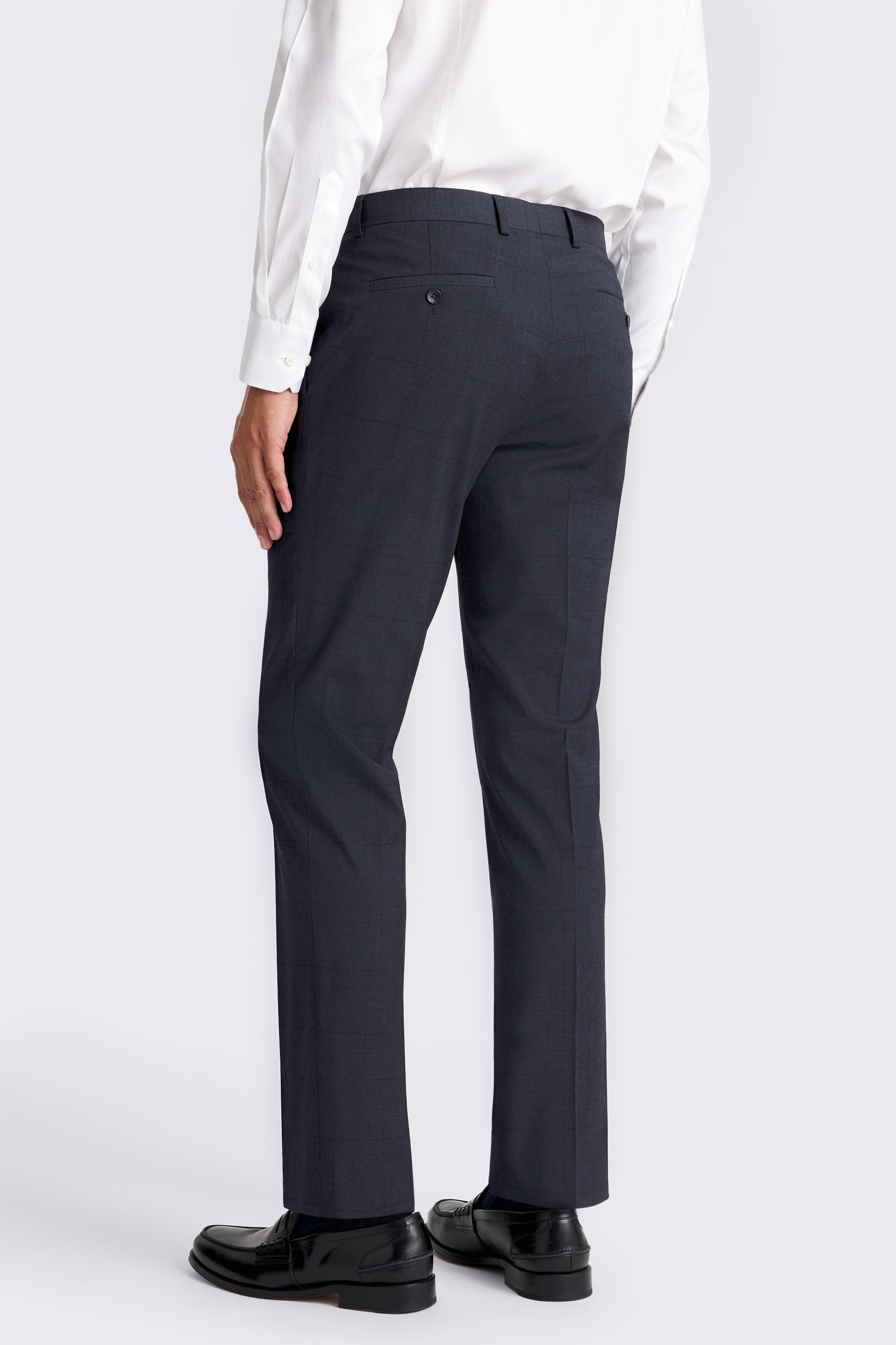 Slim Fit Blue Check Trouser
