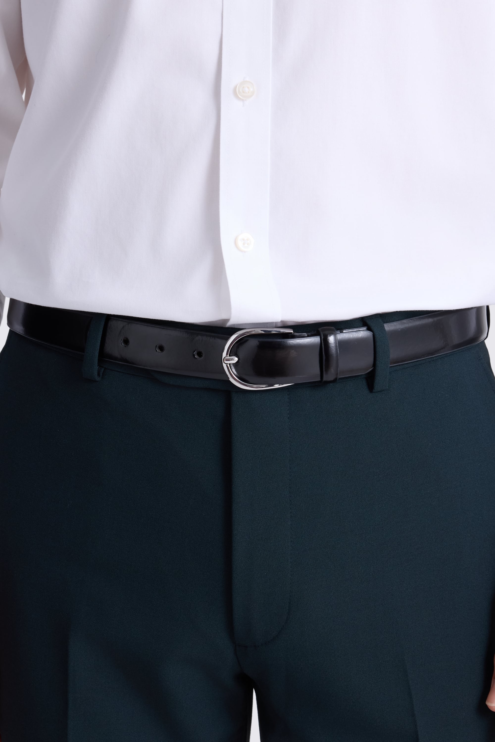 Black Highshine Leather Belt
