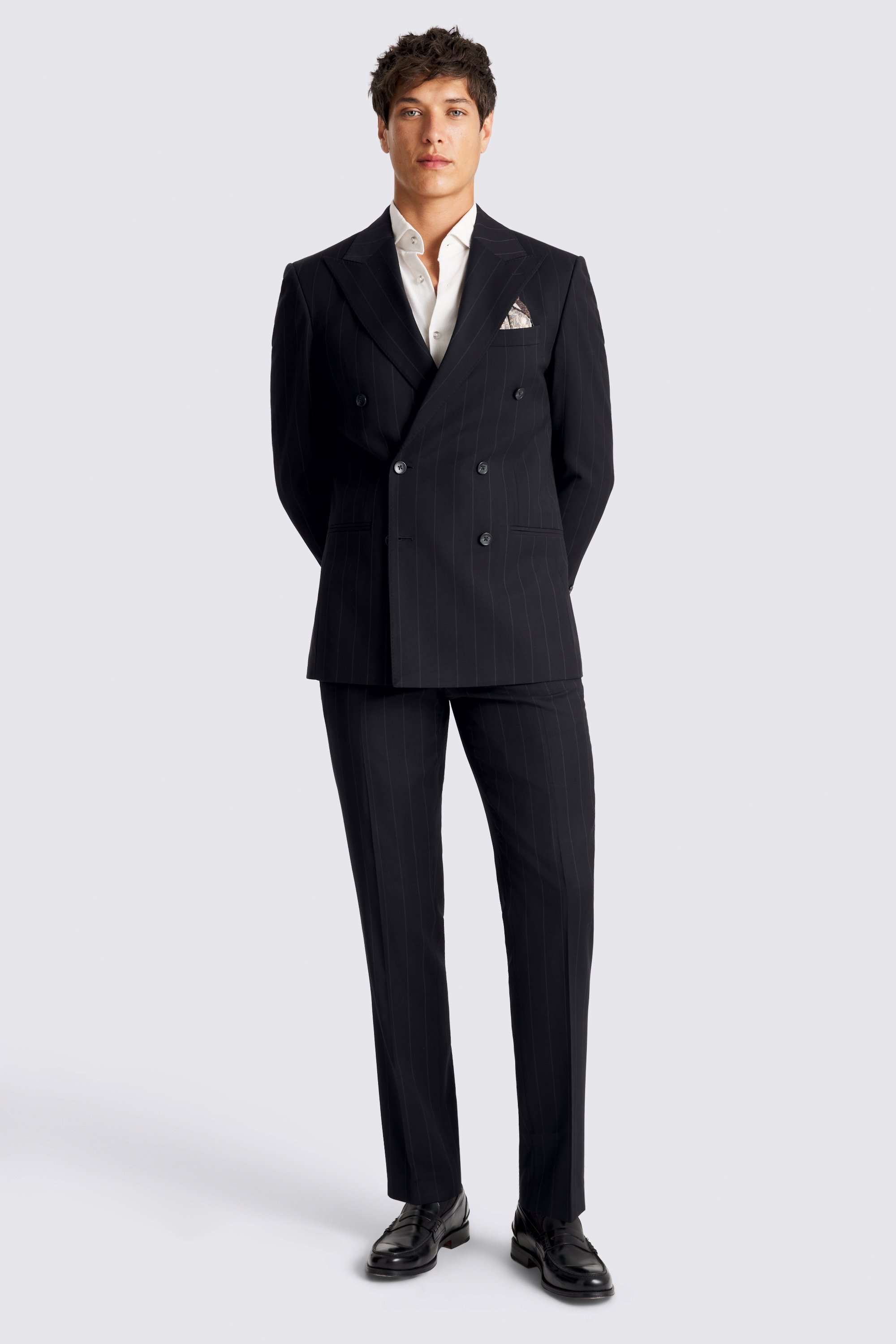 Tailored Fit Navy Stripe Jacket